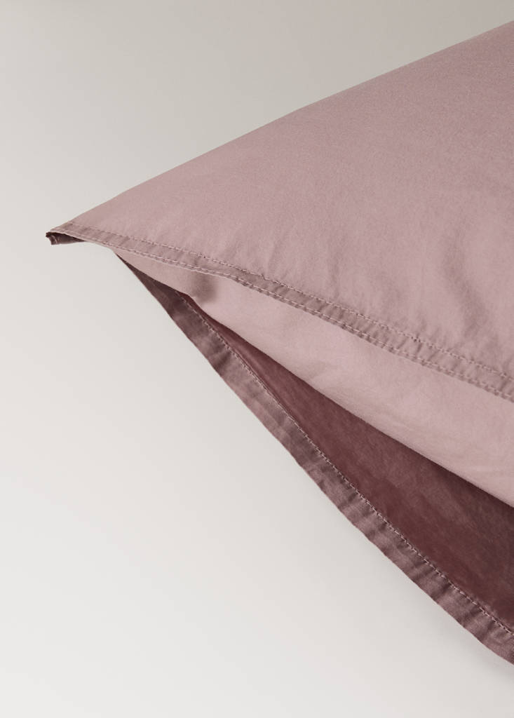 Two pillowcases double-stitched 300 thread count cotton 60x60 cm — Pale Pink