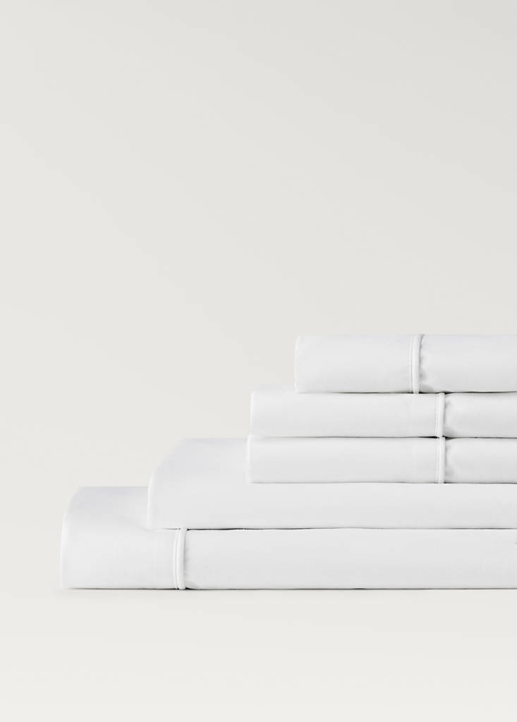 500 thread cotton percale fitted sheet King bed - thumbnail 2