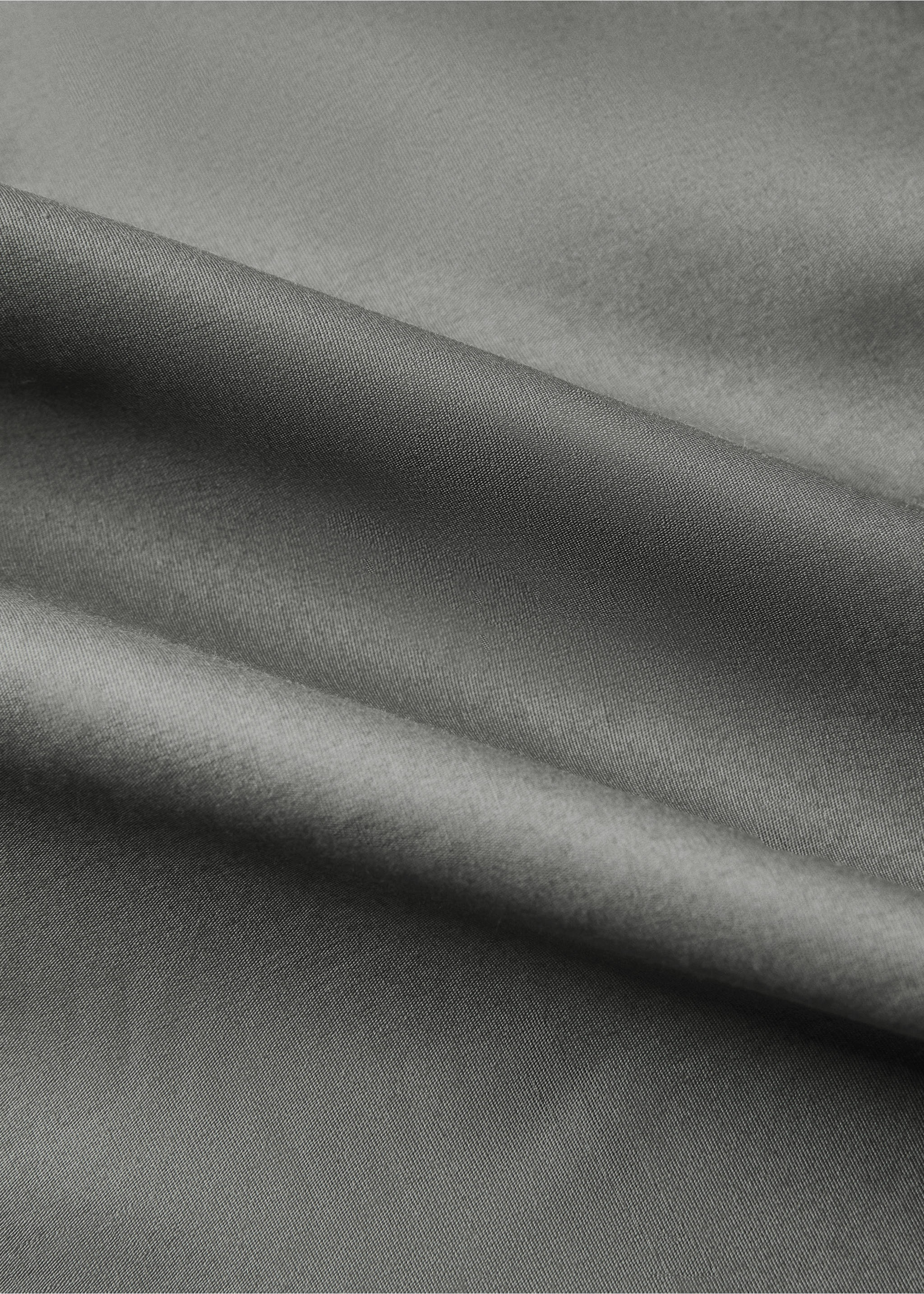 500-thread percale cotton fitted sheet King bed - Details of the article 2, Grey. Ref: 27032941-00.