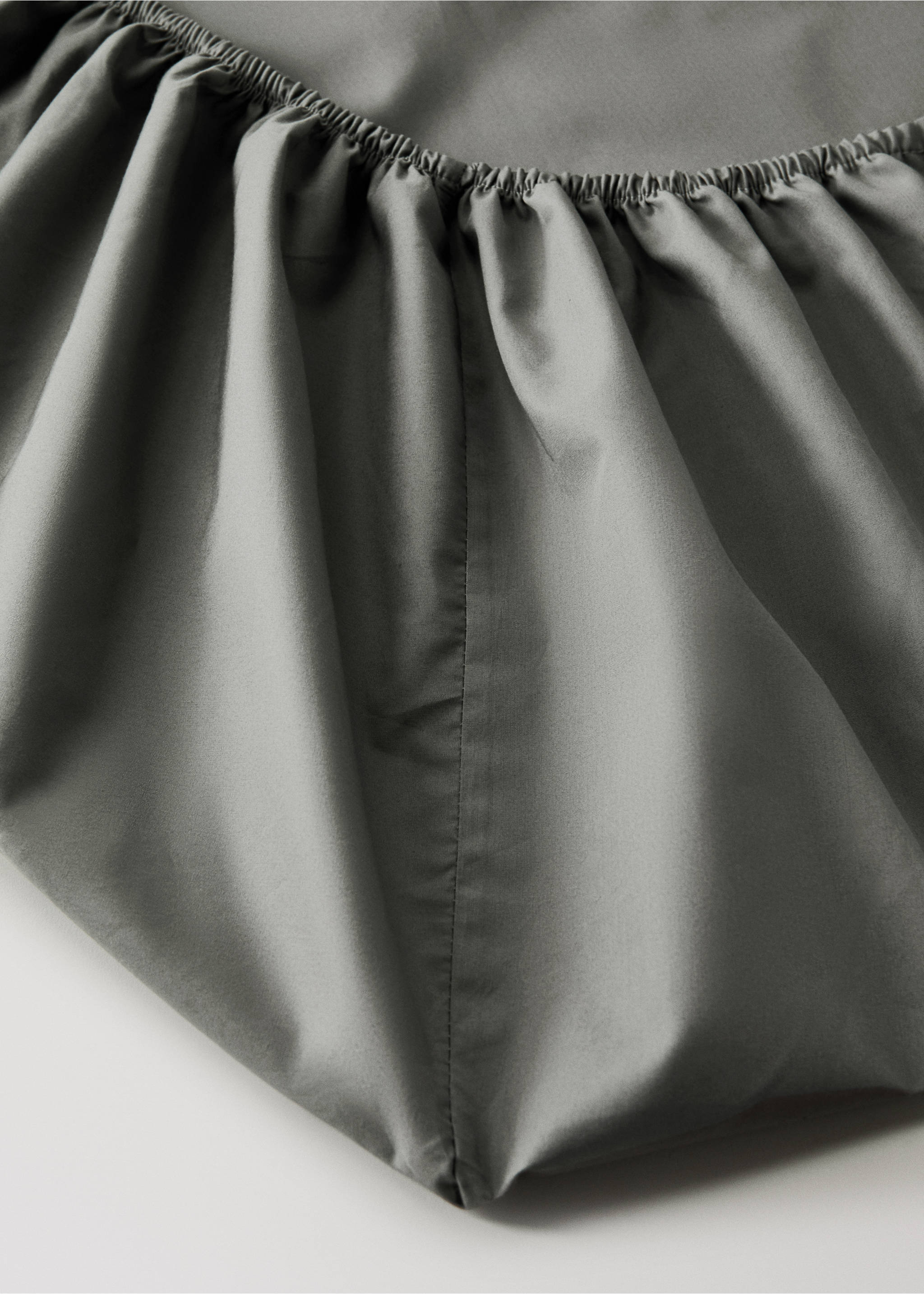 500 threads cotton percale fitted sheet Queen bed - Details of the article 1, Grey. Ref: 27032944-00.