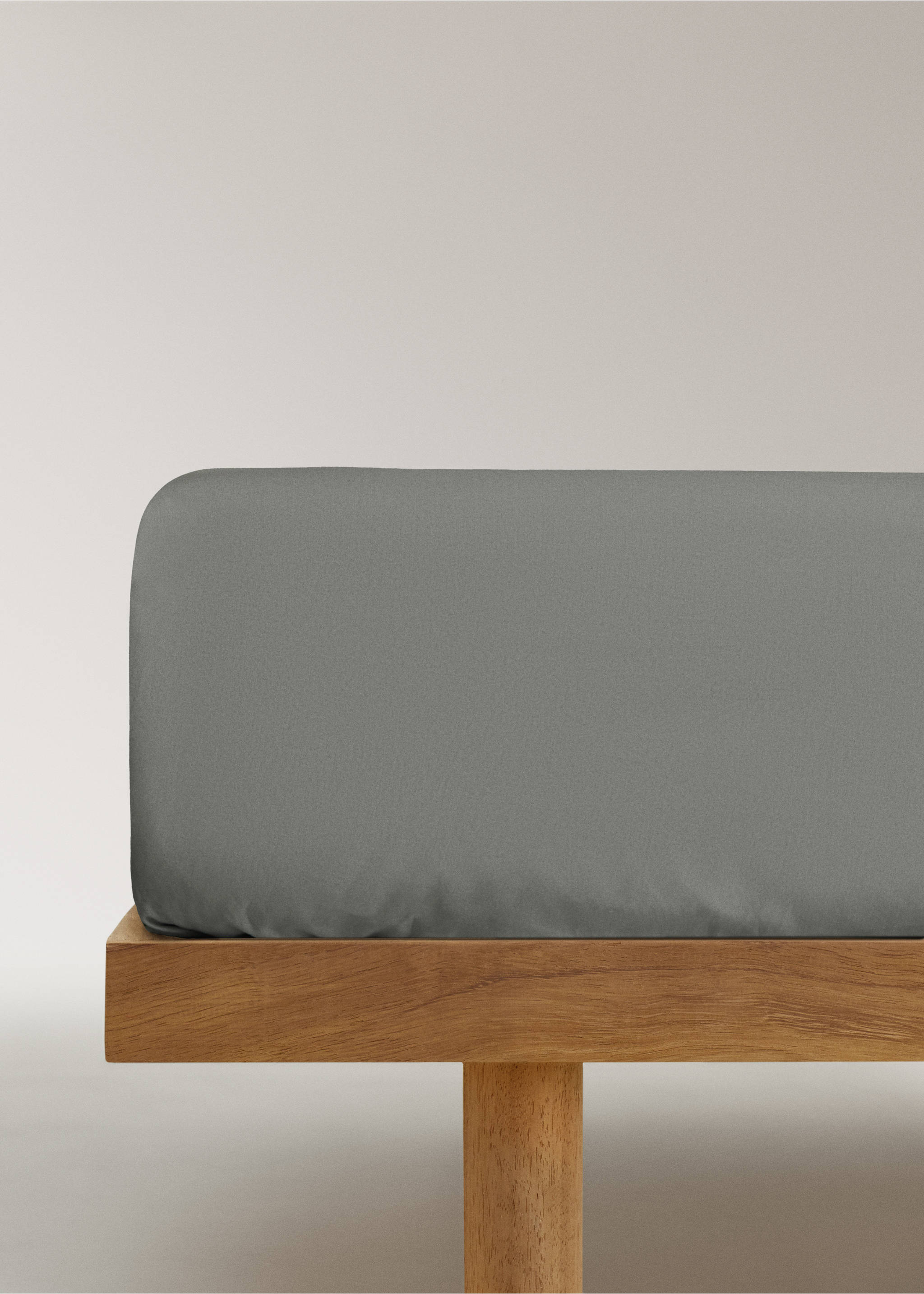 500 threads cotton percale fitted sheet Queen bed - Article without model, Grey. Ref: 27032944-00.
