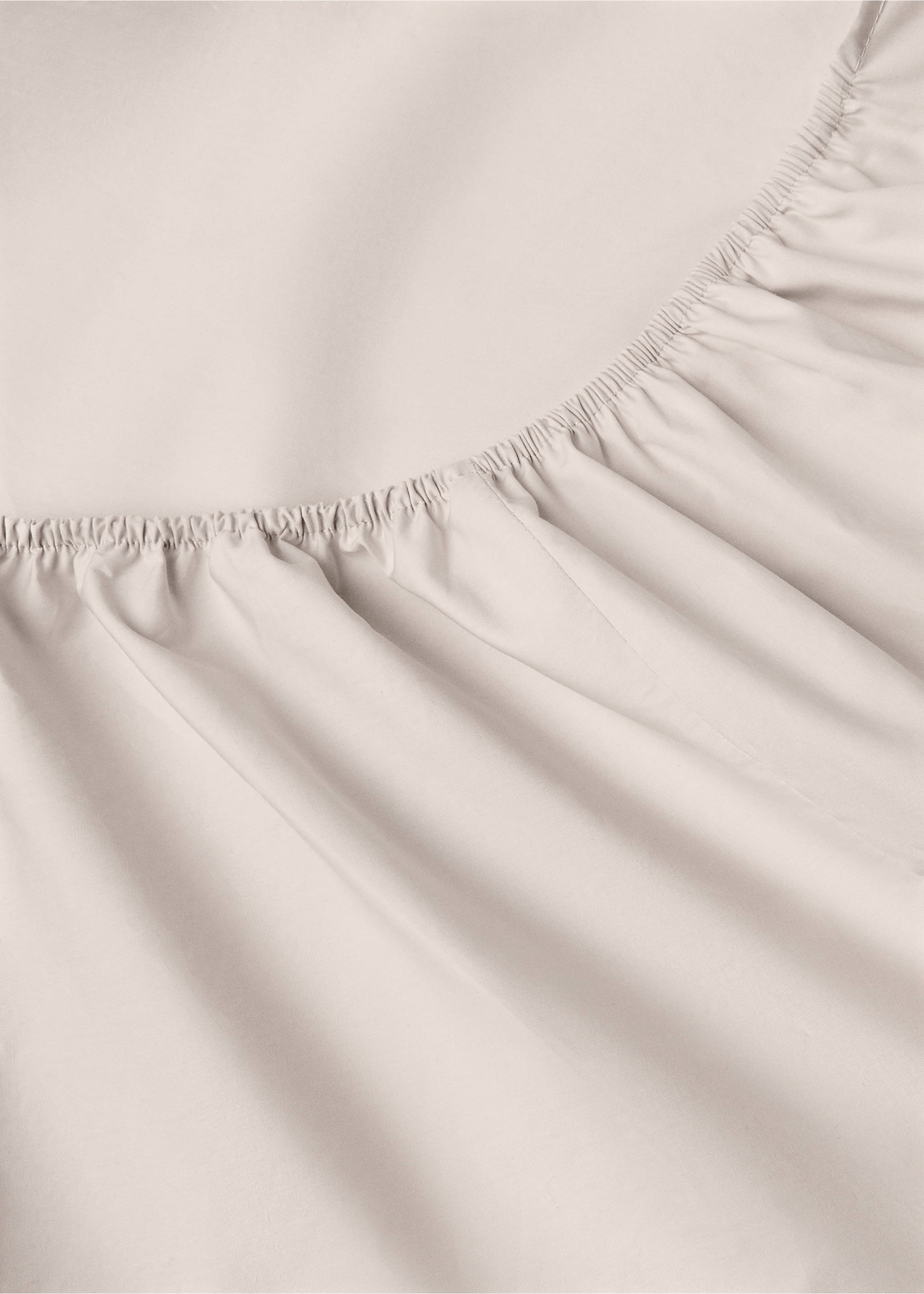 300 thread count percale cotton fitted sheet for a 160 cm bed - Details of the article 2, Light/Pastel Grey. Ref: 27032950-00.