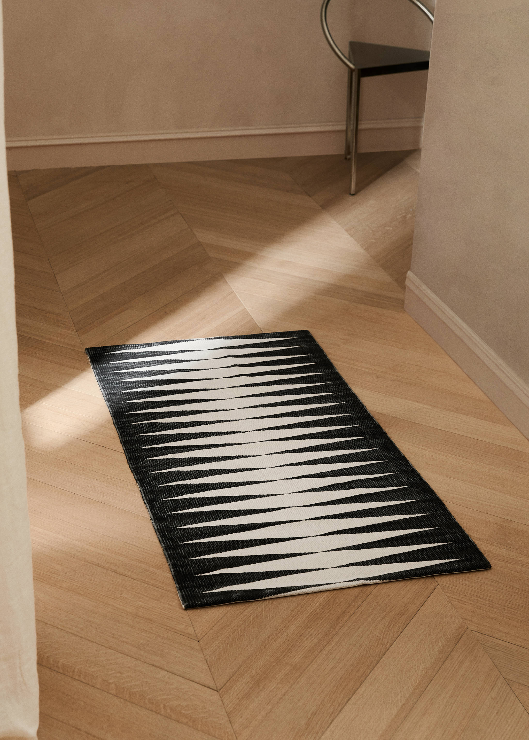Petit tapis coton imprimé géométrique - Plan général
