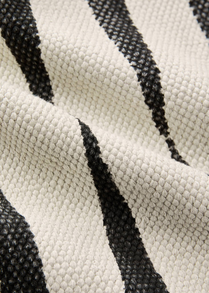 Large geometric print cotton carpet — Black