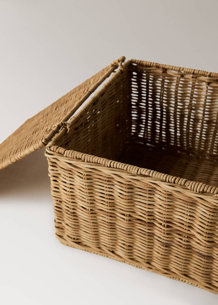 Medium wicker basket — Brown