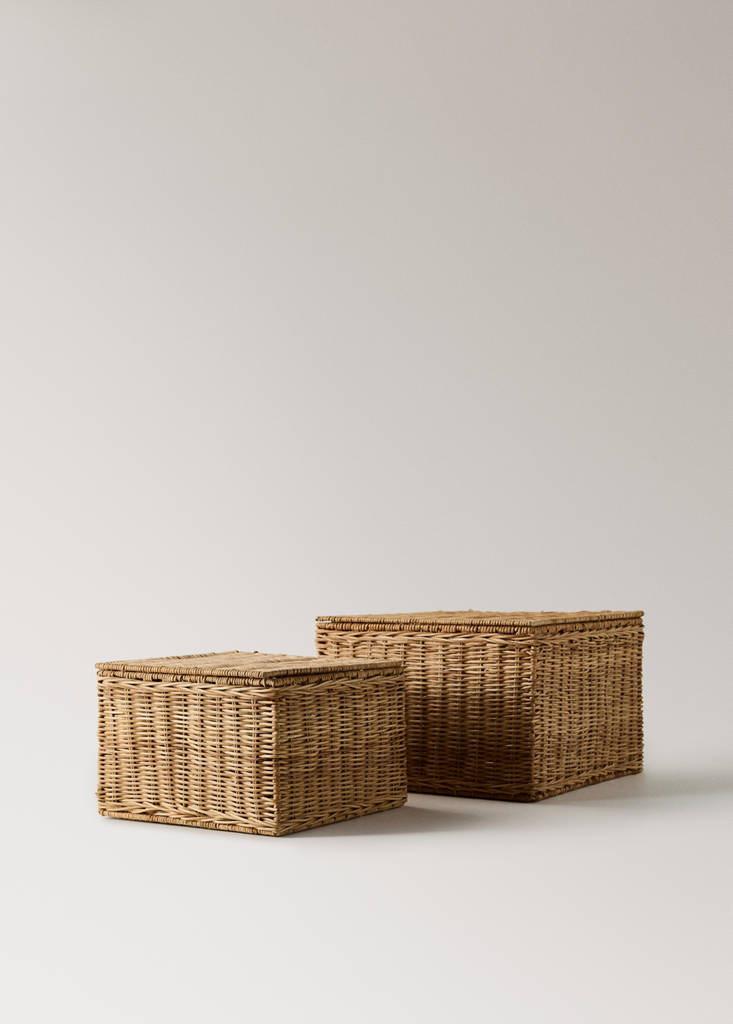 Medium wicker basket — Brown