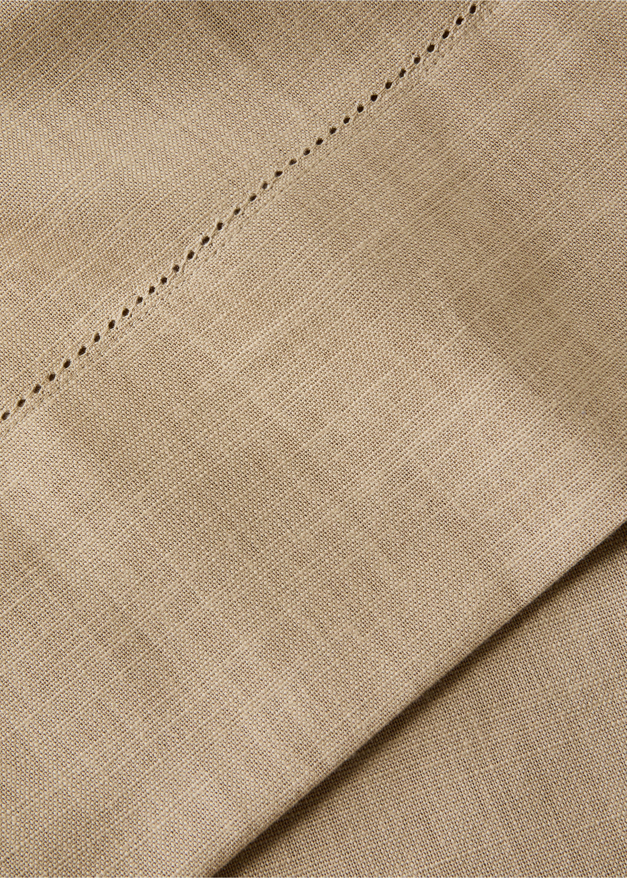 Cotton tablecloth with hemstitch detail for 8 to 10 guests - Details of the article 1, Peach. Ref: 27033279-00.