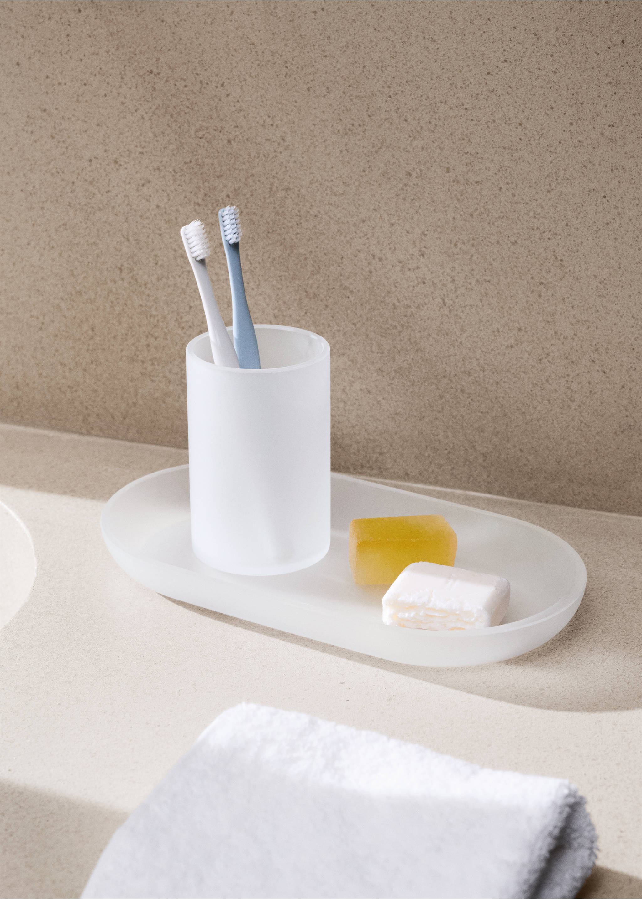 Frosted glass bathroom tray - General plane, White. Ref: 27033281-00.