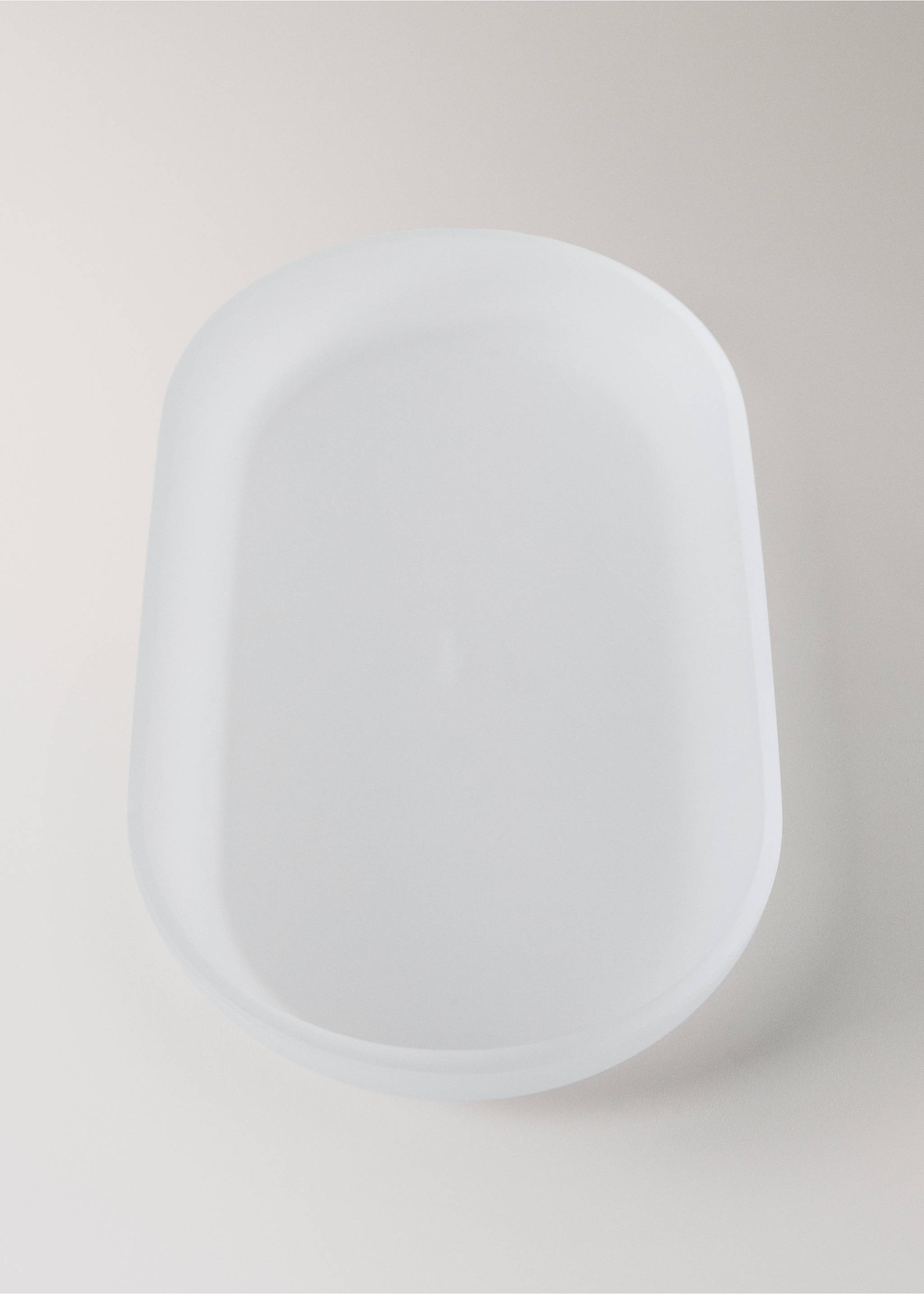 Frosted glass bathroom tray - Details of the article 1, White. Ref: 27033281-00.