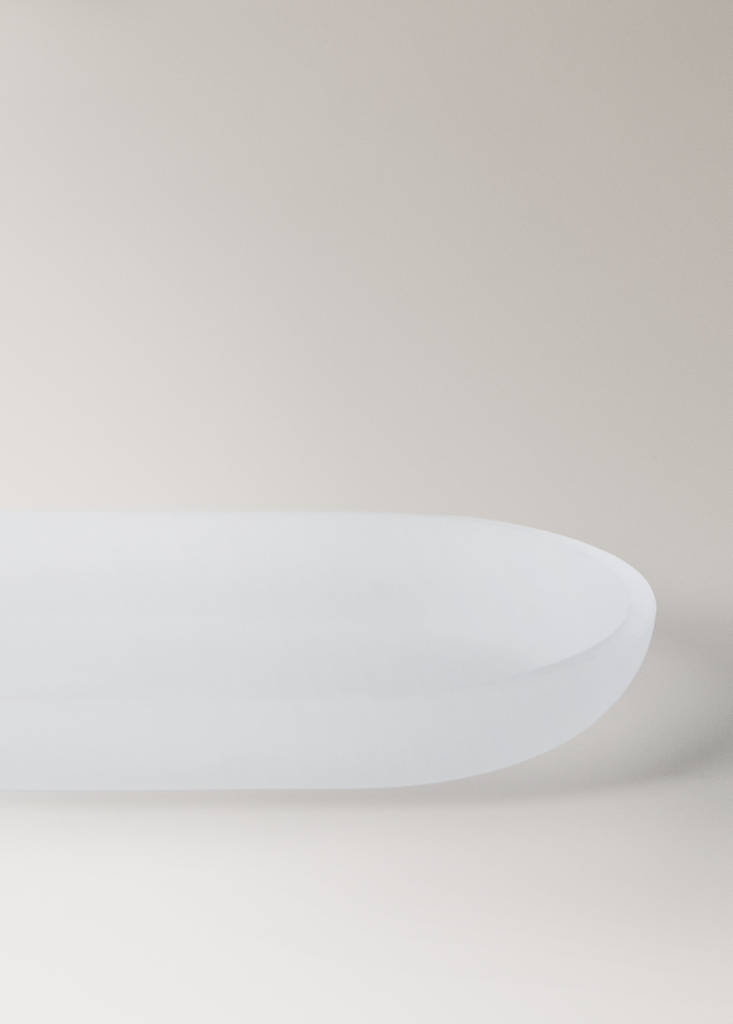 Frosted glass bathroom tray — White