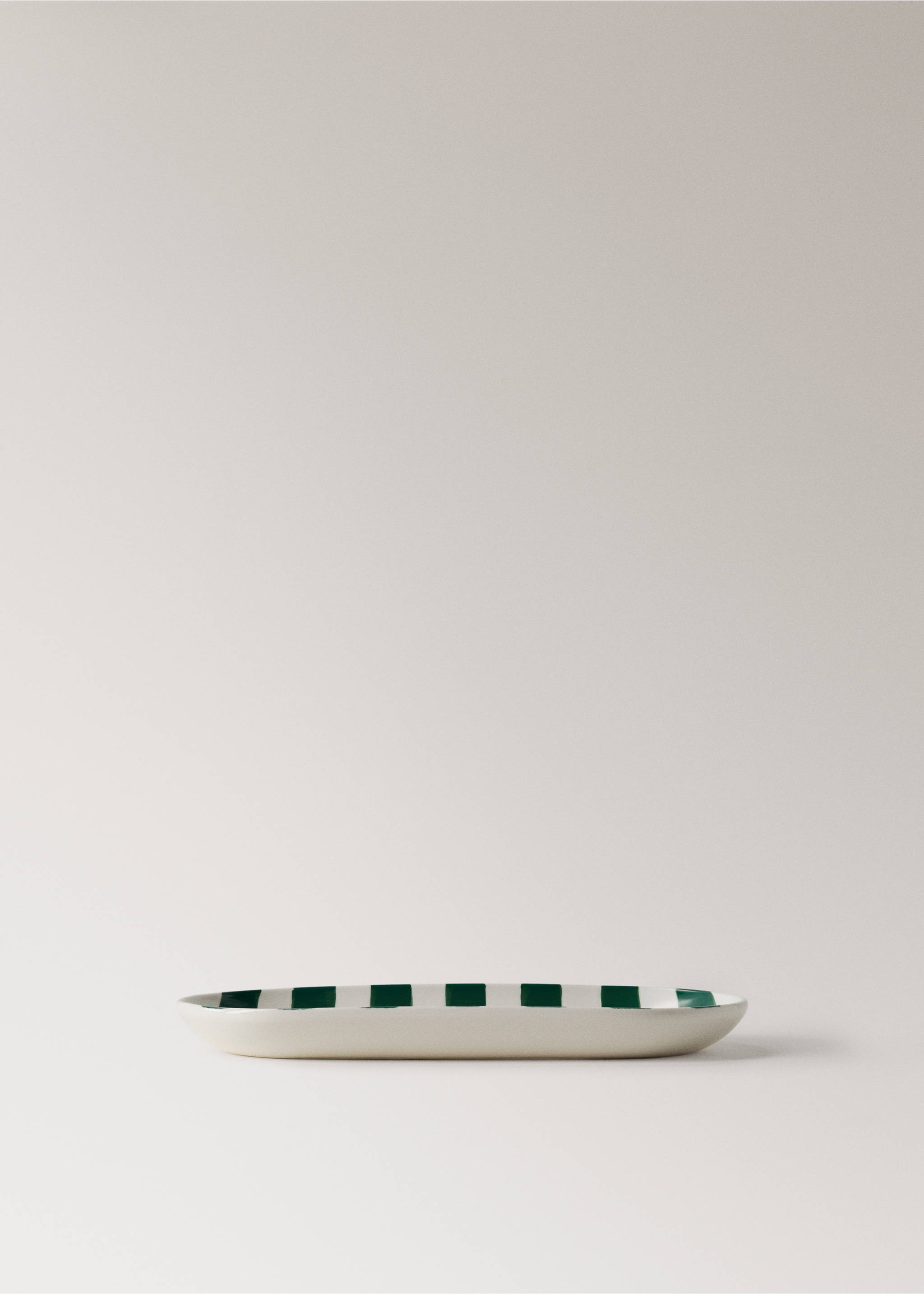 Ceramic bathroom tray with painted stripes - Article without model, Dark Green. Ref: 27033282-00.