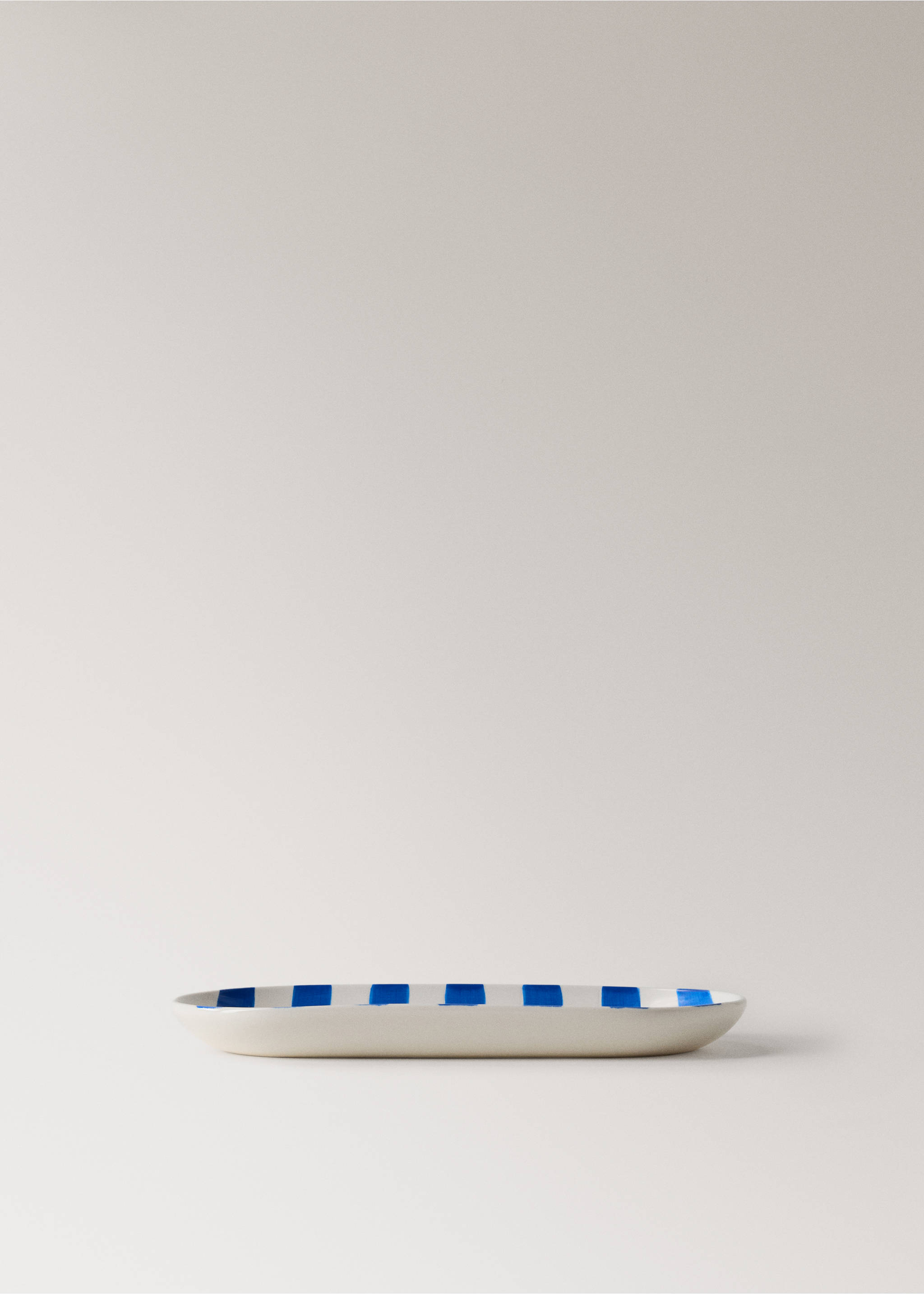 Ceramic bathroom tray with painted stripes - Article without model, Blue. Ref: 27033282-00.