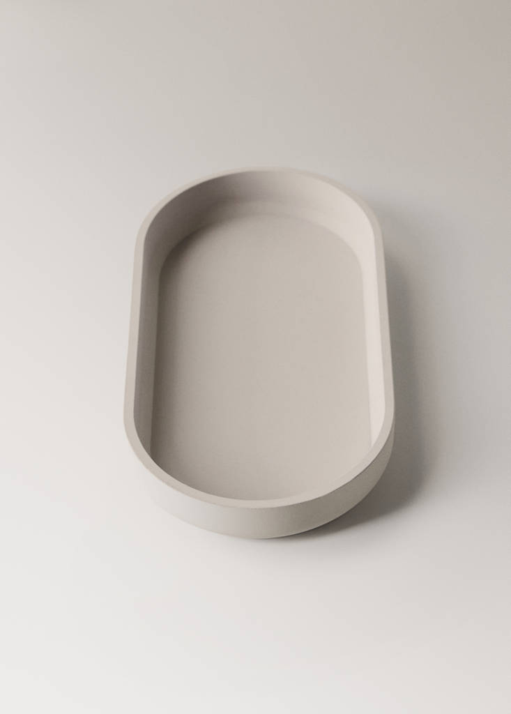 Resin bathroom tray — Ecru