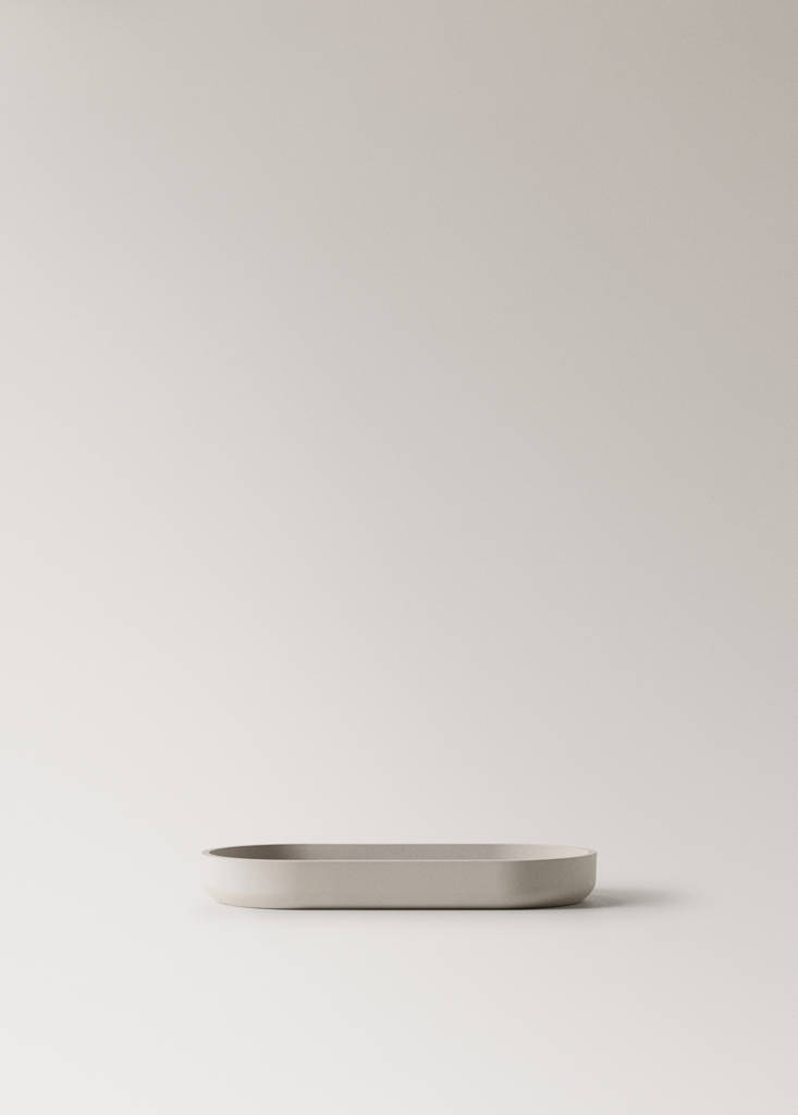 Resin bathroom tray — Ecru