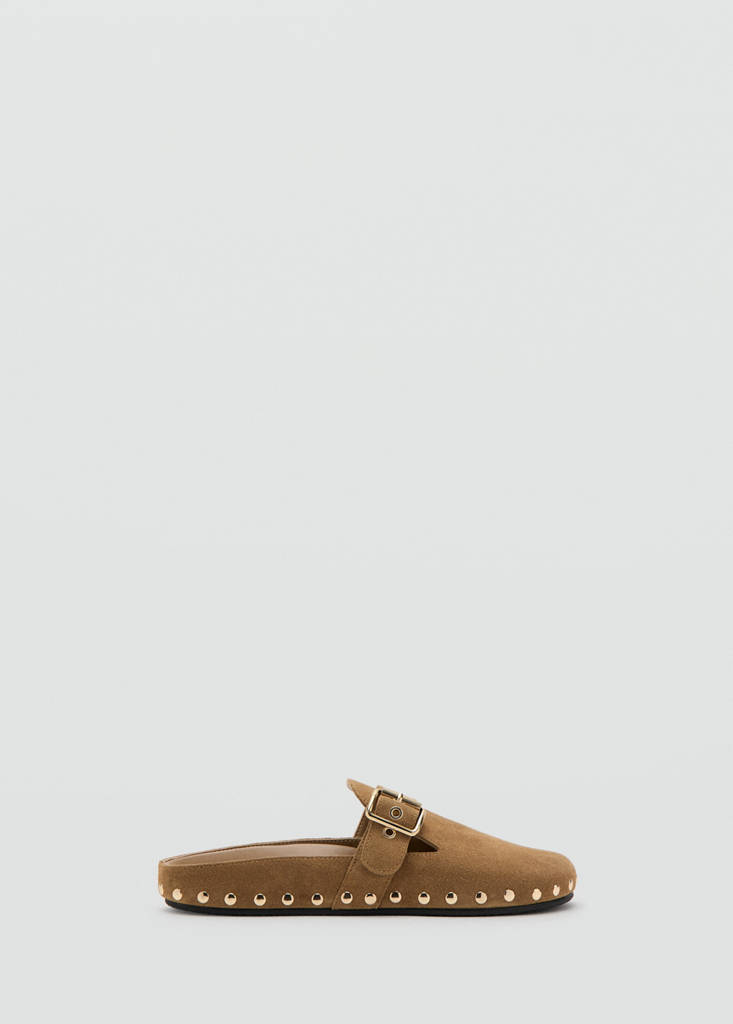 Studded leather shoes — Sand