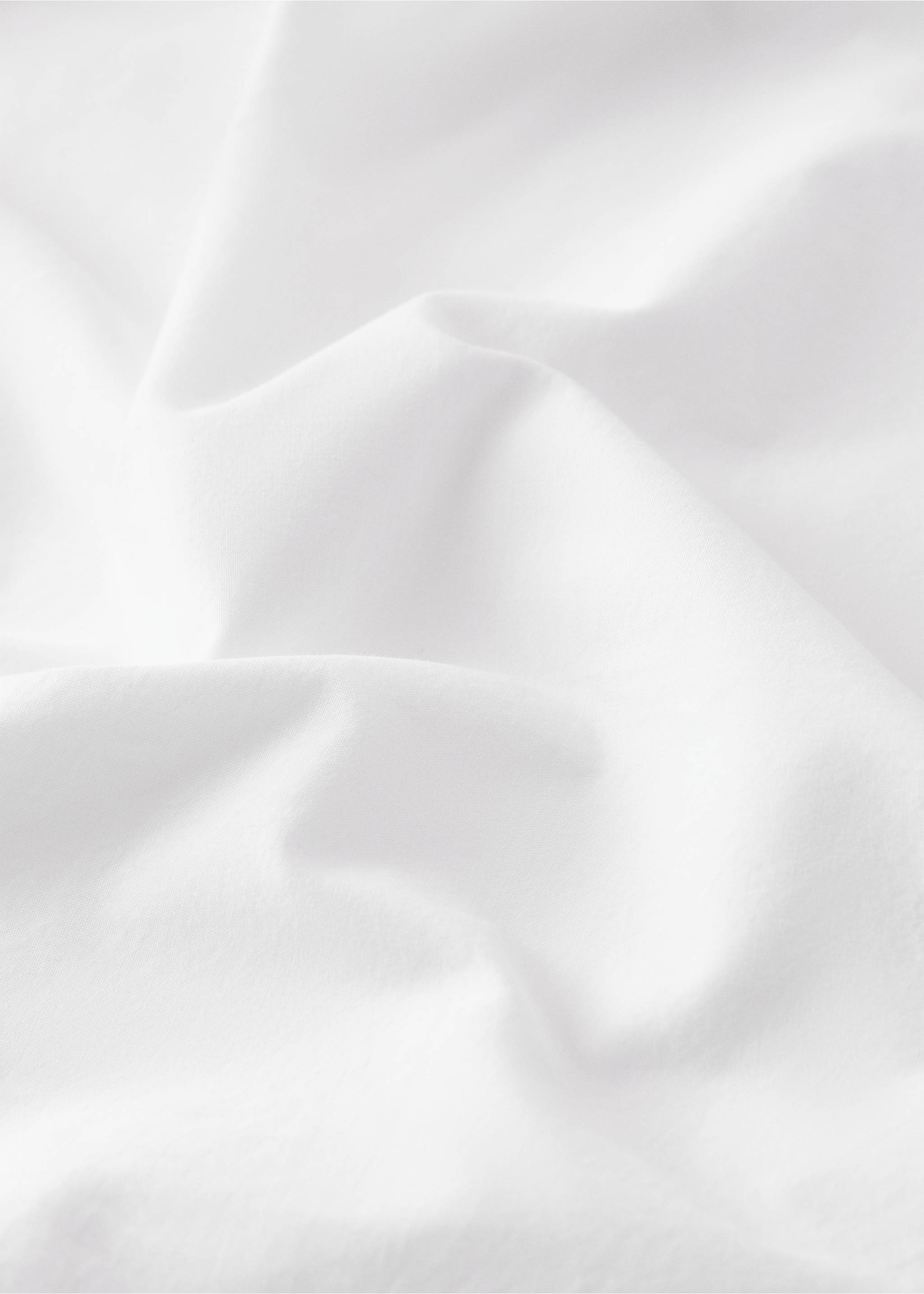 Washed cotton flat sheet with linen border for 150/160cm bed - Details of the article 3, Sand. Ref: 27033289-00.