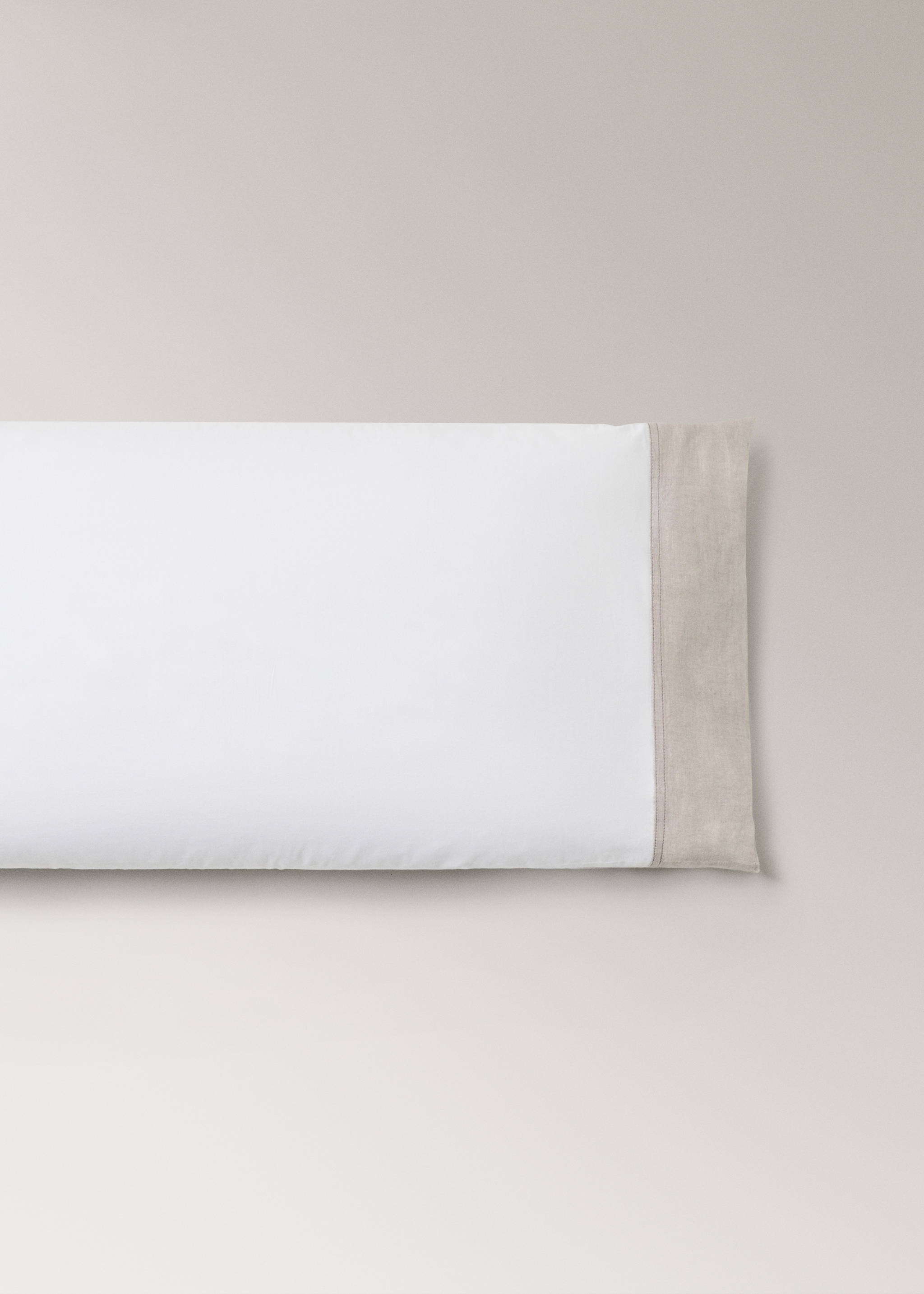 Washed cotton pillow cover with linen edge 45x110cm - Article without model
