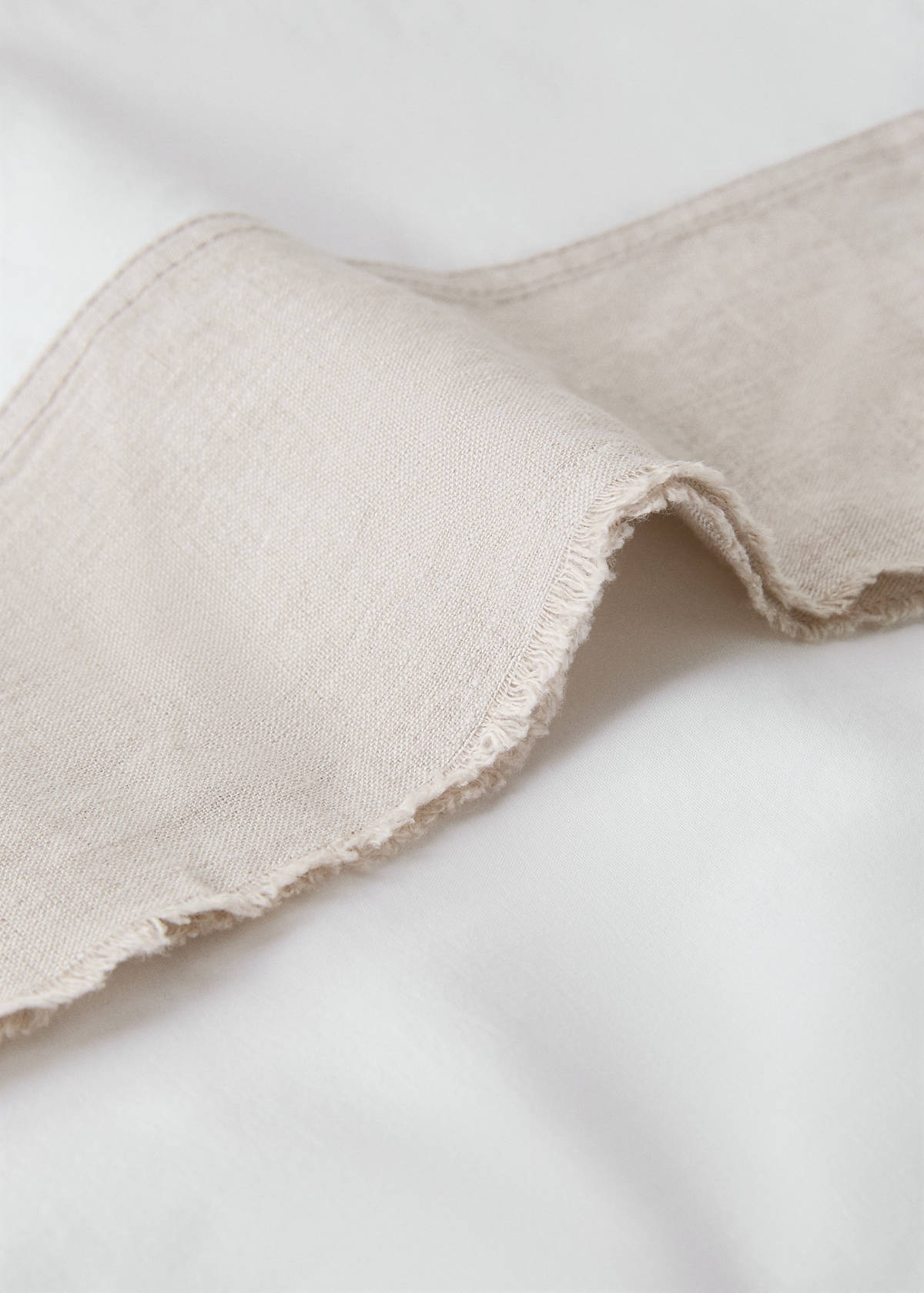 Washed cotton pillow cover with linen edge 45x110cm — Sand