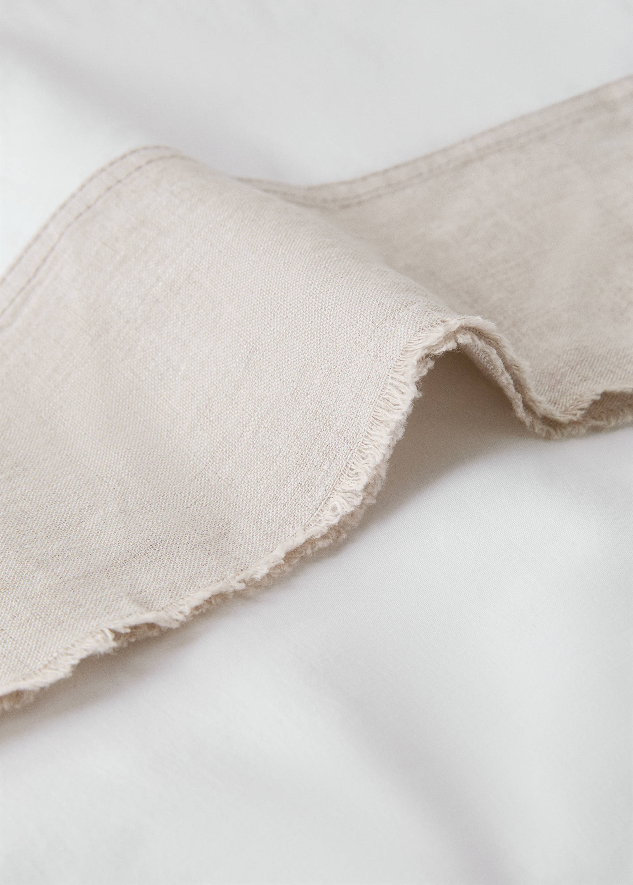 Washed cotton pillow cover with linen edge 45x110cm - Details of the article 1
