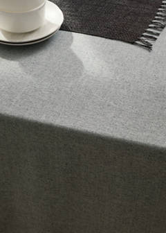 Chambray-effect cotton-linen tablecloth for 2 to 4 people — Grey 5