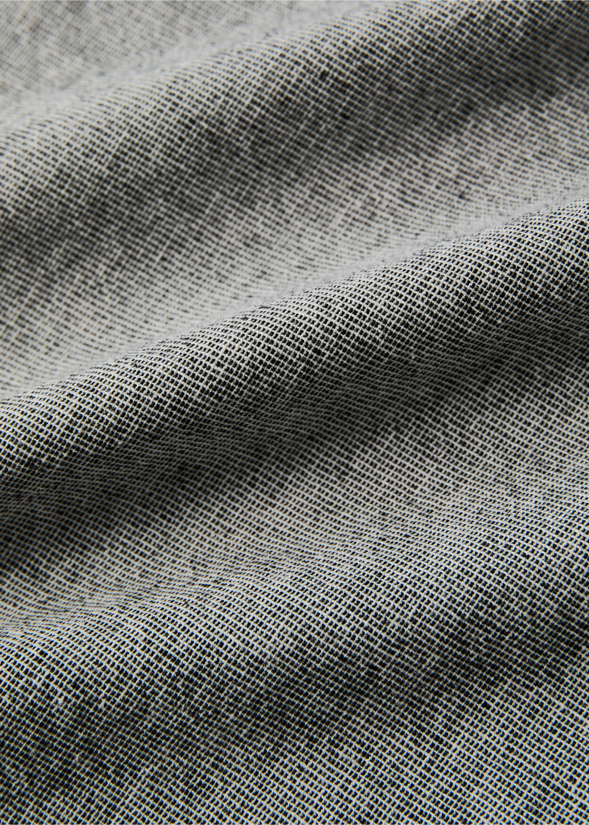 Chambray-effect cotton-linen tablecloth for 2 to 4 people - Details of the article 1, Grey. Ref: 27033291-00.