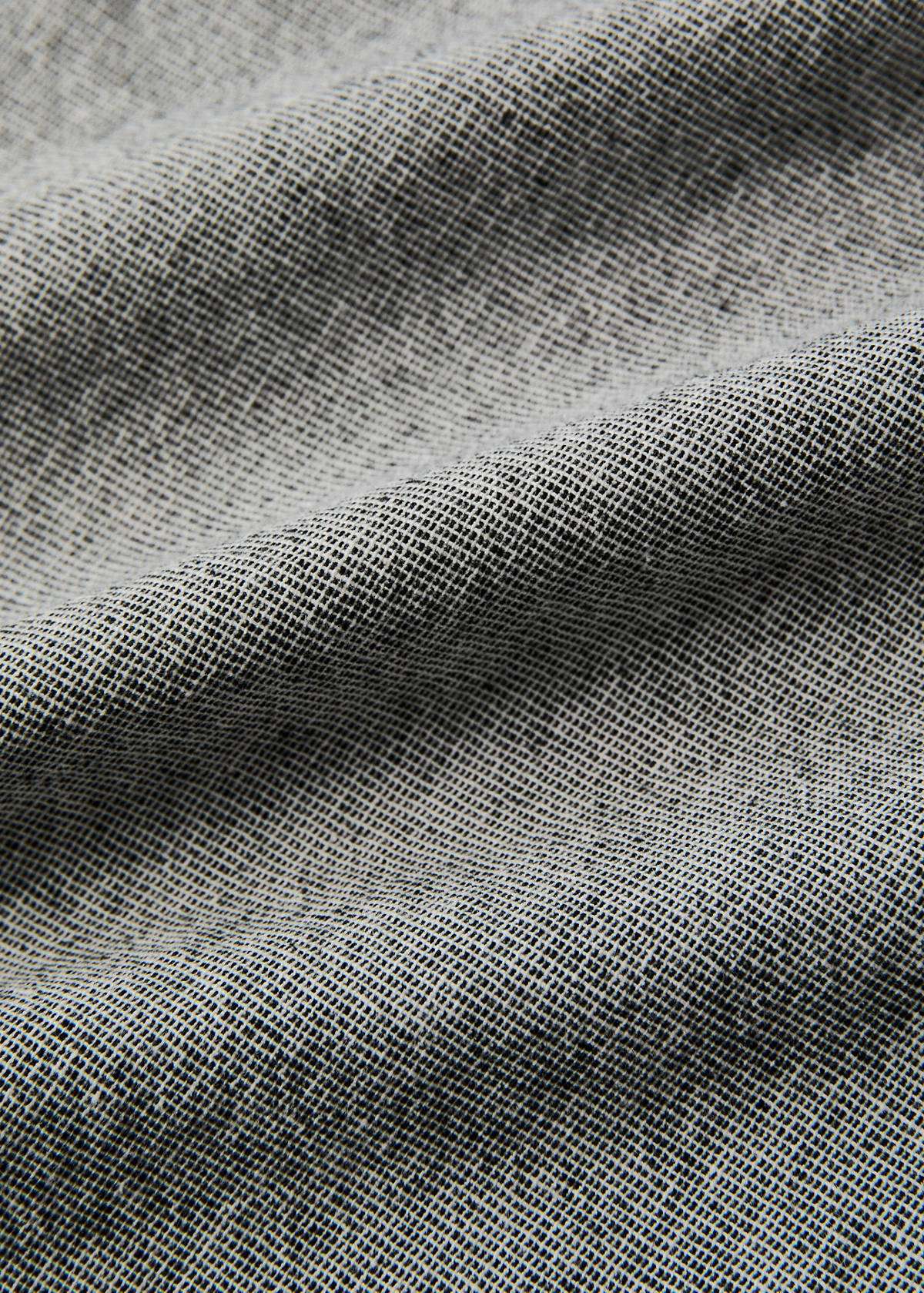 Chambray-effect cotton-linen tablecloth for 2 to 4 people — Grey
