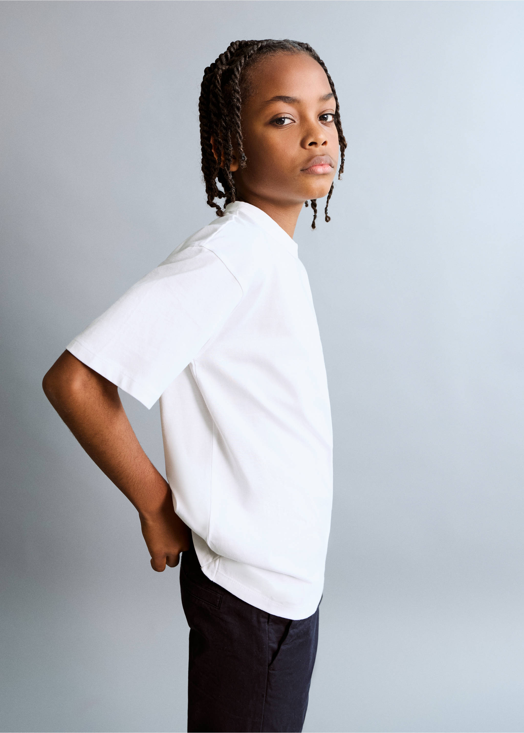 Camiseta algodón detalle bolsillo - Plano general, Blanco. Ref: 27033292-00.