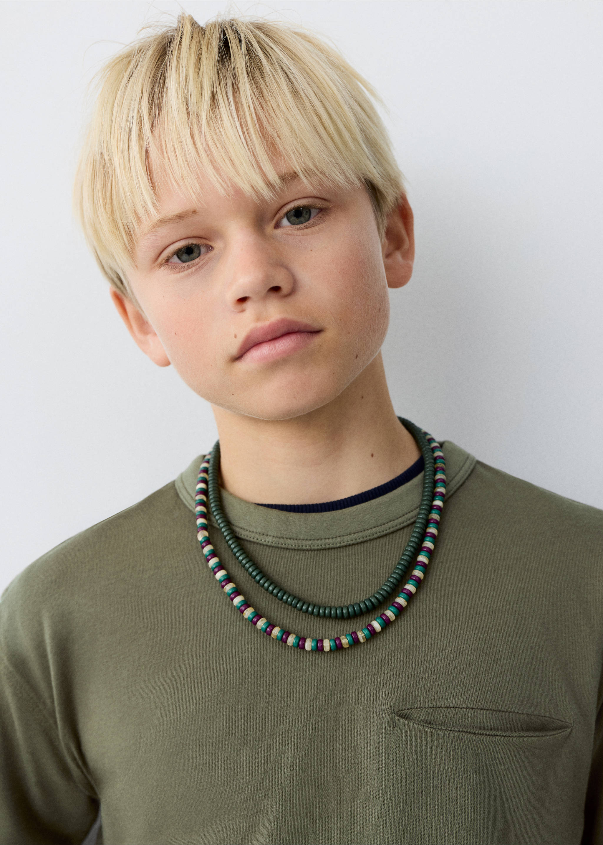 Camiseta algodón detalle bolsillo - Plano medio, Khaki. Ref: 27033292-00.