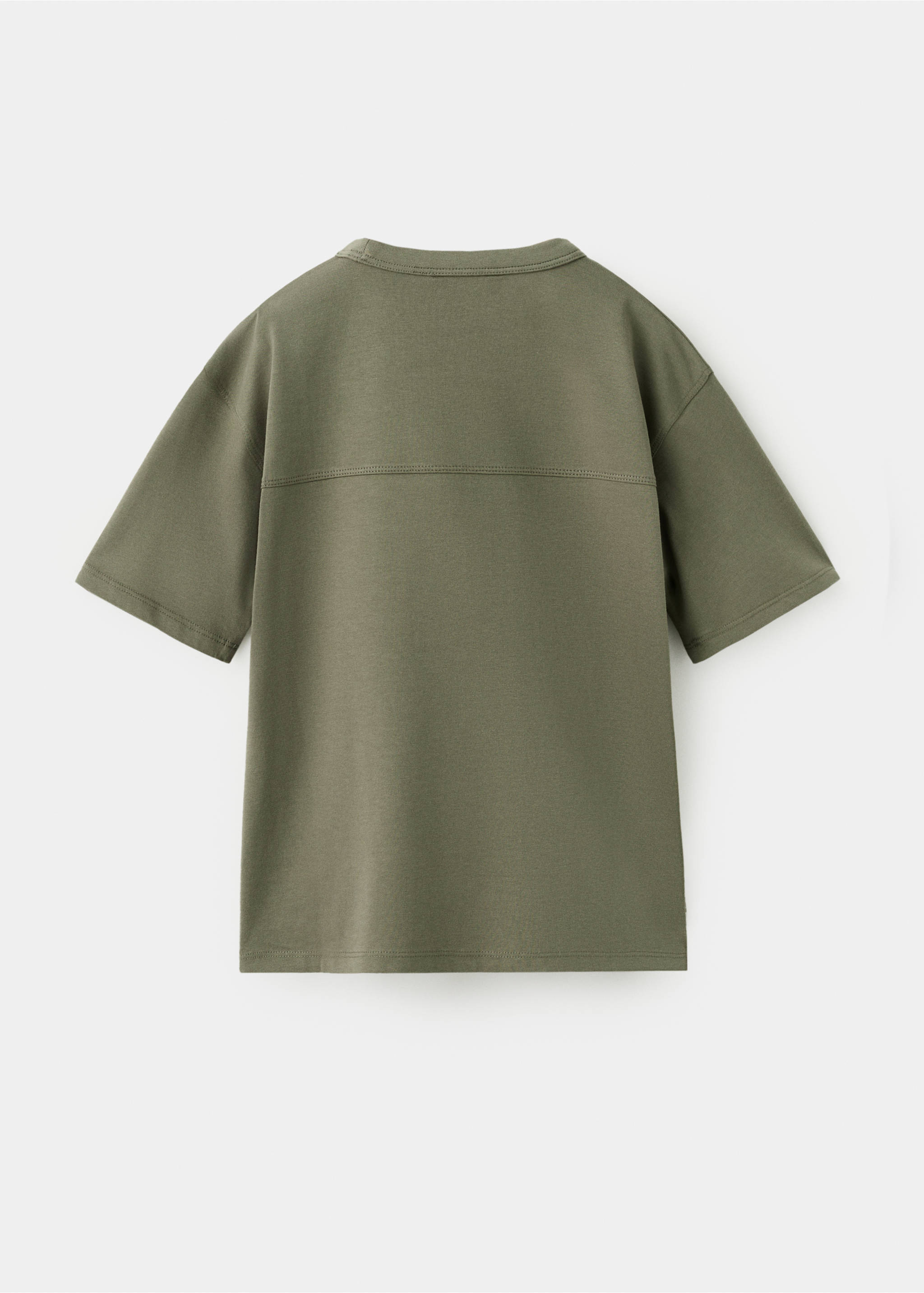 Camiseta algodón detalle bolsillo - Reverso del artículo, Khaki. Ref: 27033292-00.