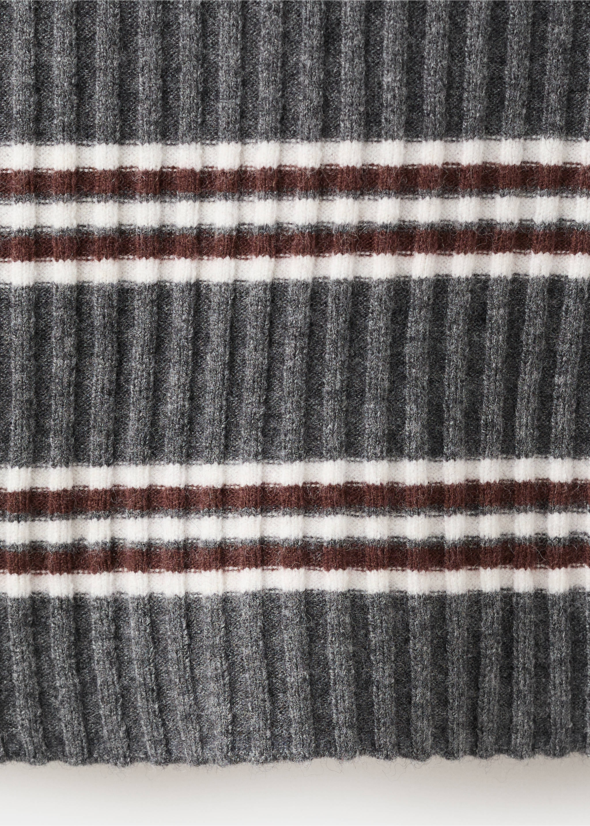 条纹罗纹针织套衫 - null, 石楠花中灰. Ref: 27033298-00.