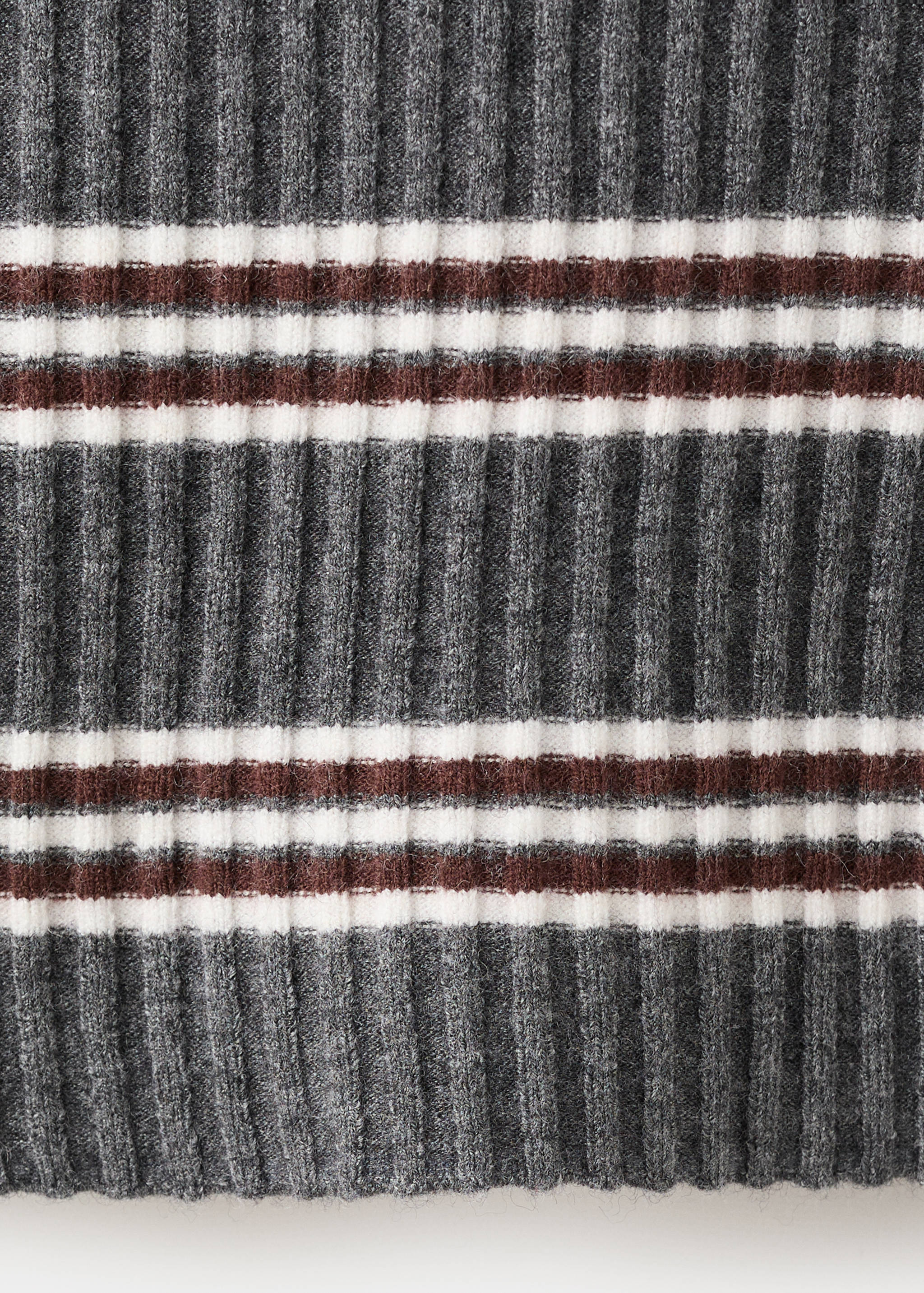 条纹罗纹针织套衫 - null