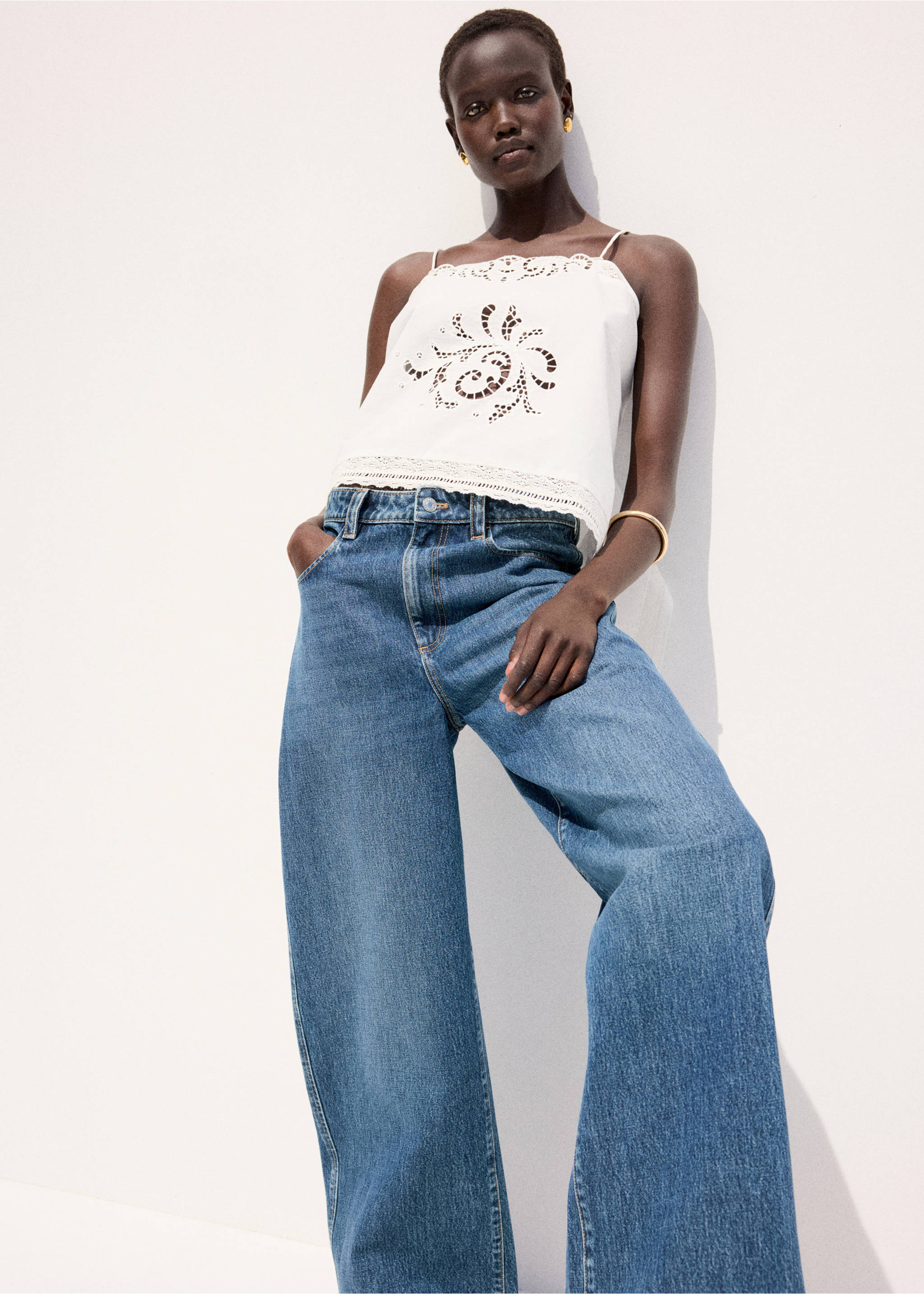 Jean balloon taille normale - Détail de l'article 2, Bleu foncé. Ref: 27033299-00.