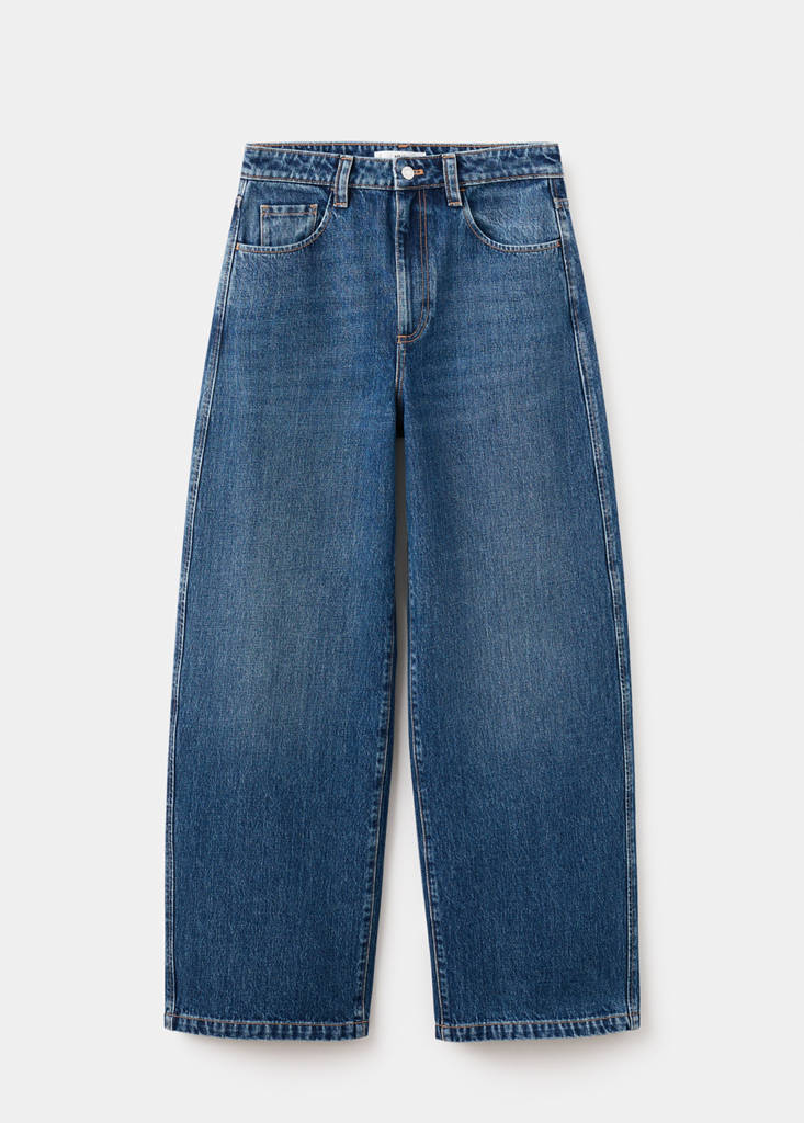 Mid-rise balloon jeans — Dark Blue