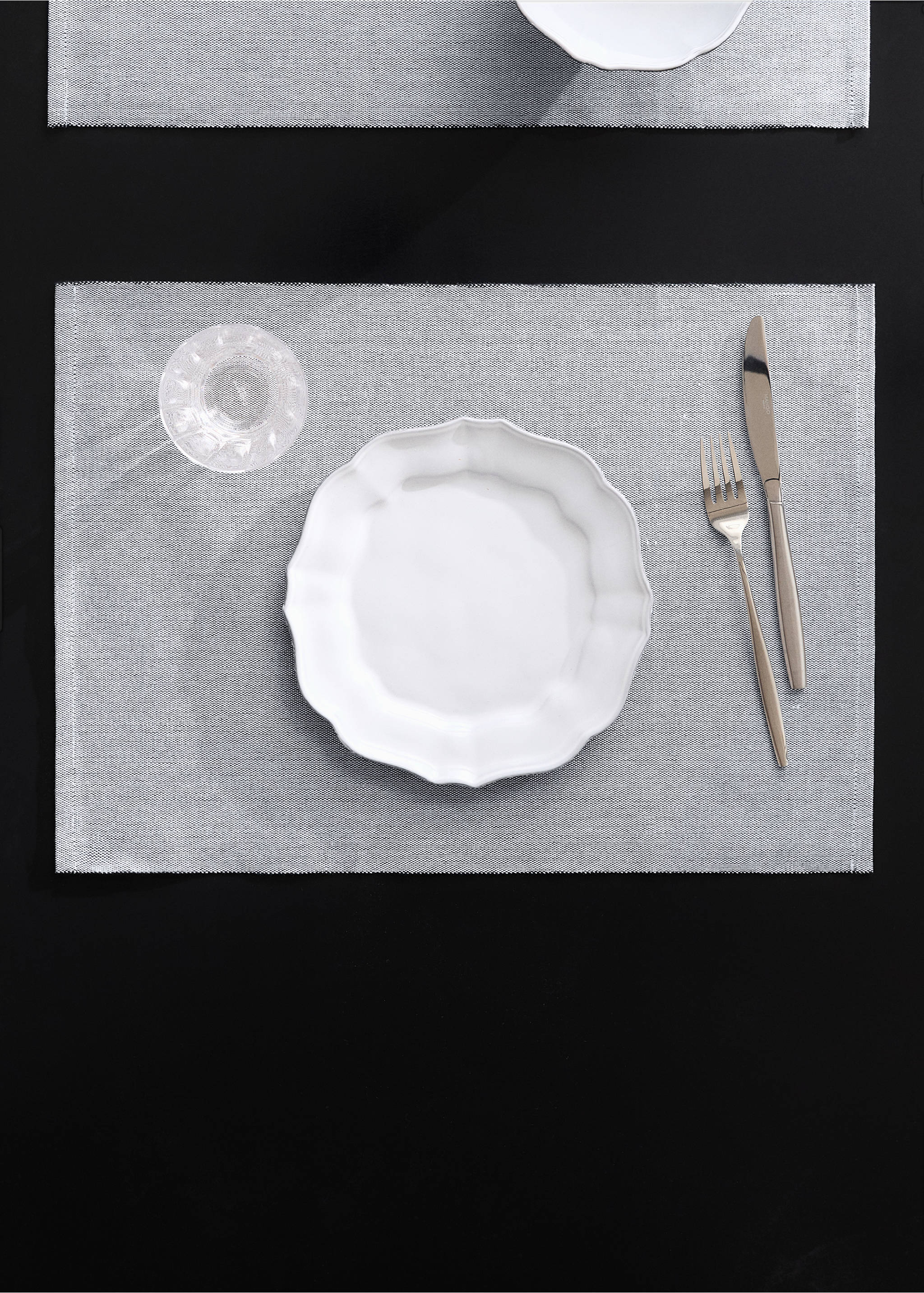 Cotton chambray table mats - General plane, Grey. Ref: 27033305-00.