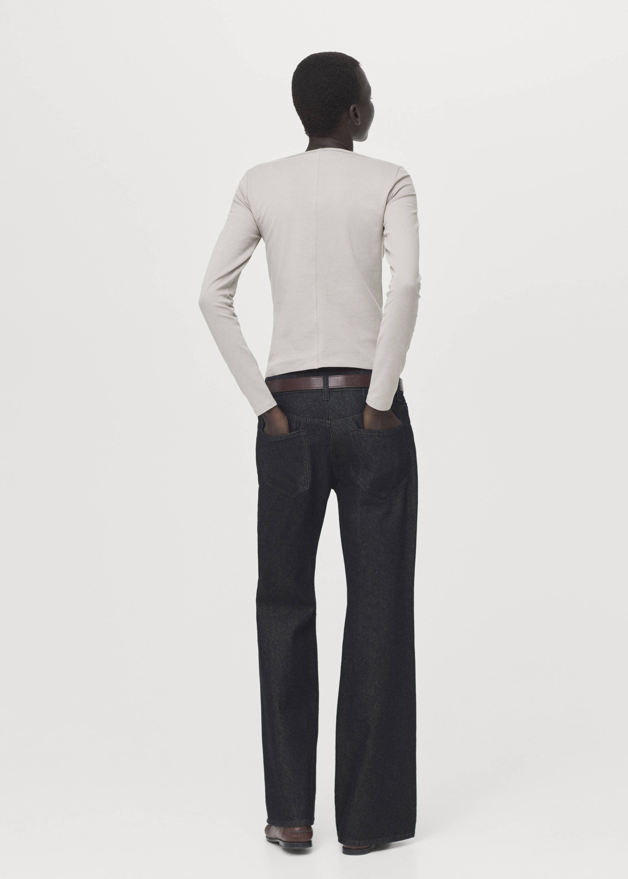 Cotton boat neck t-shirt - Reverse of the article