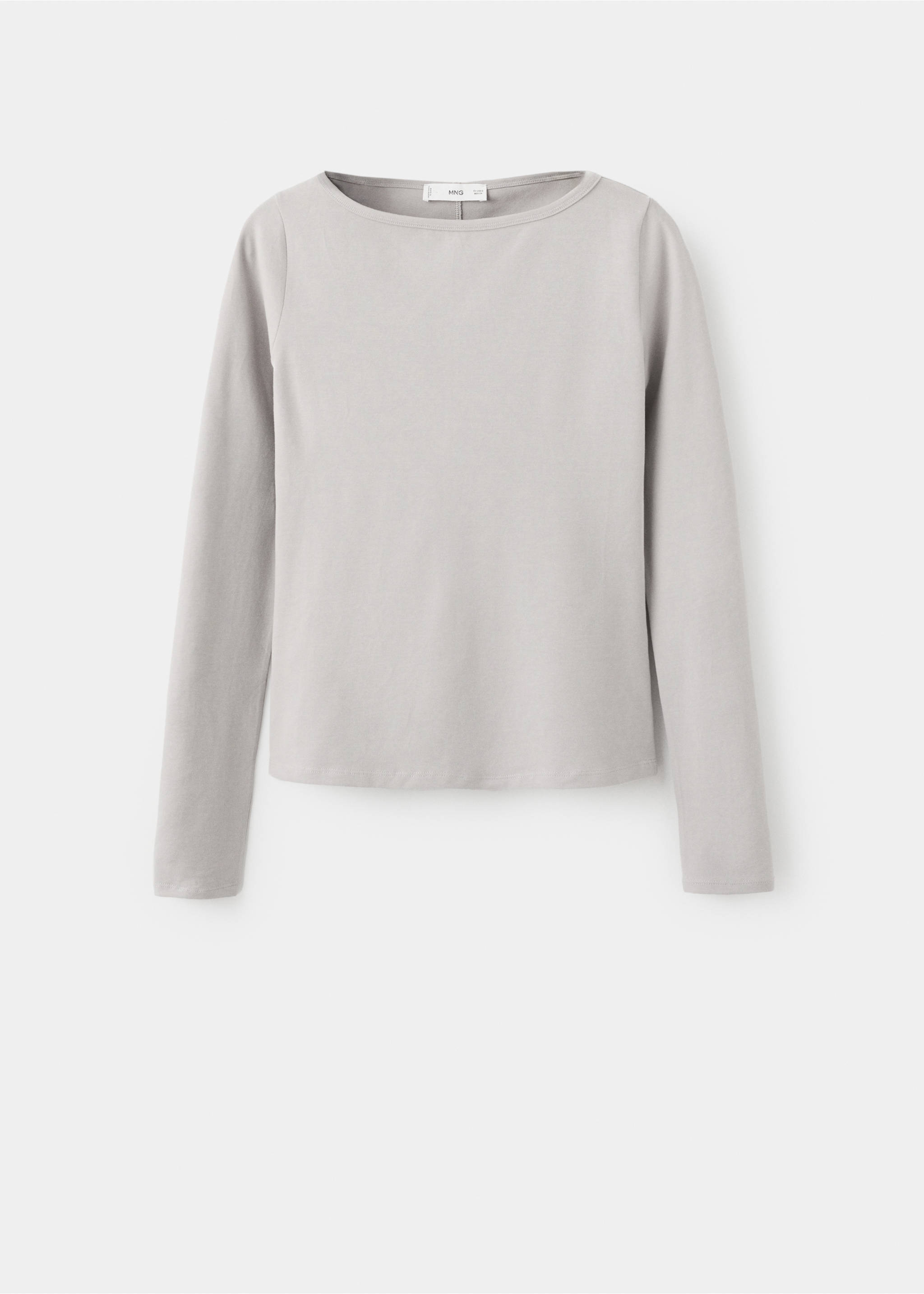 เสื้อยืดคอปาดผ้าฝ้าย - สินค้าที่ไม่มีแบบ, สีน้ำตาลกลาง. Ref: 27033306-00.