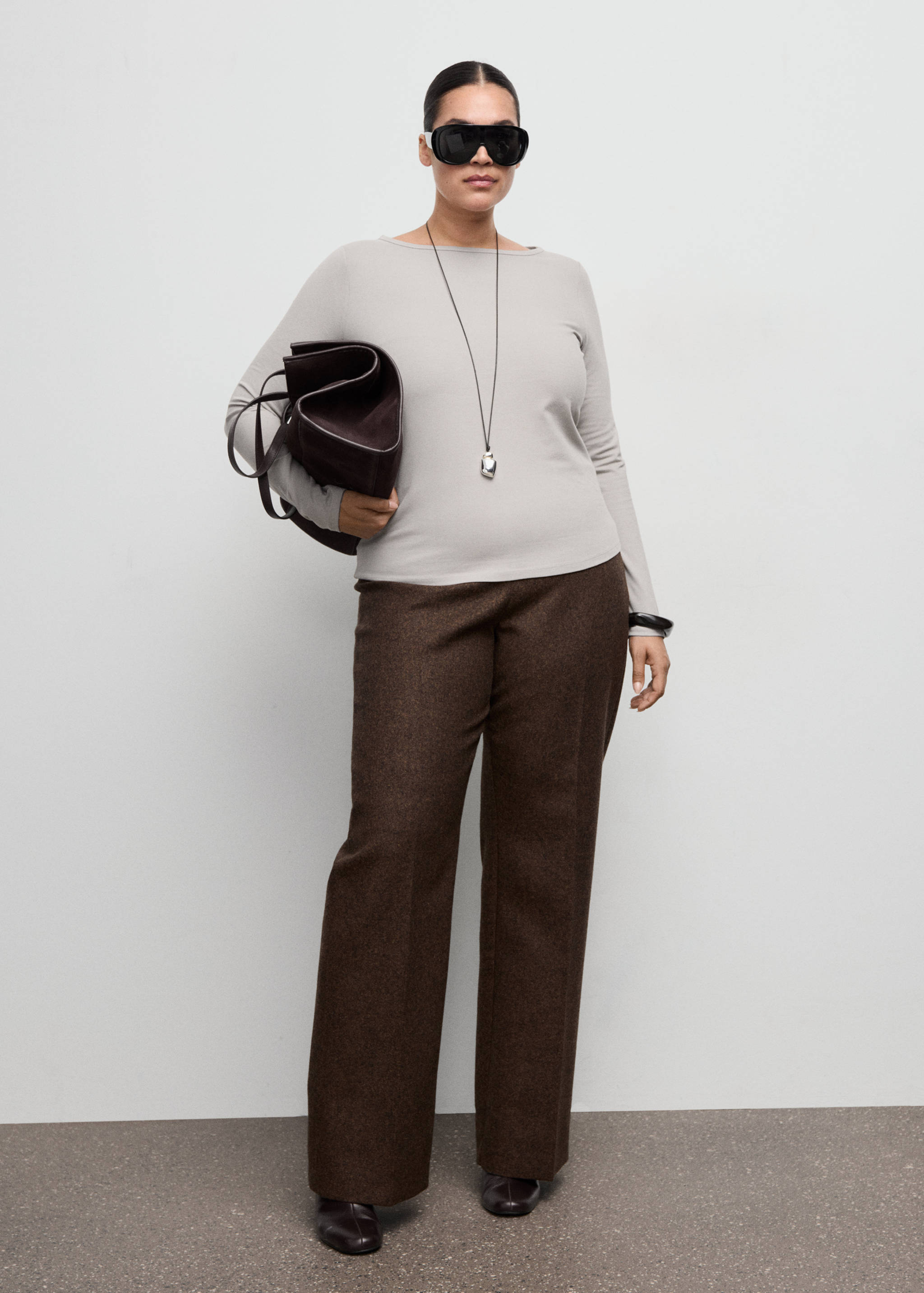 Cotton boat neck t-shirt - Details of the article 3