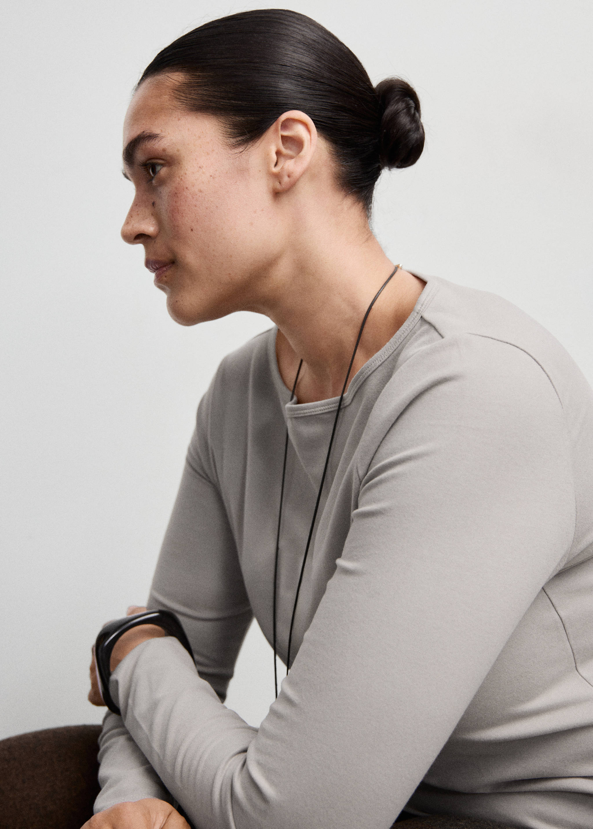 Cotton boat neck t-shirt - Details of the article 4