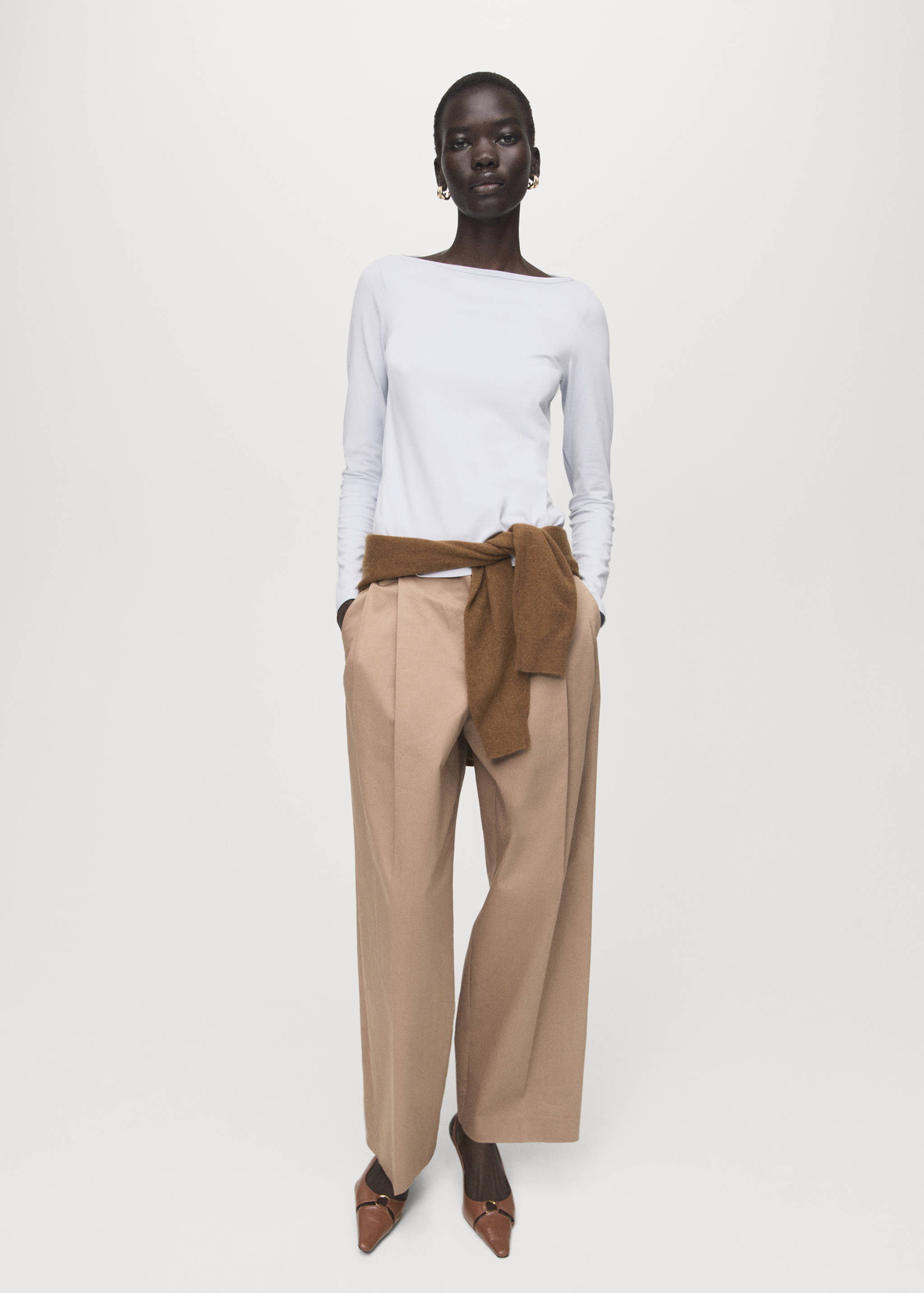 T-shirt col bateau coton - Plan général