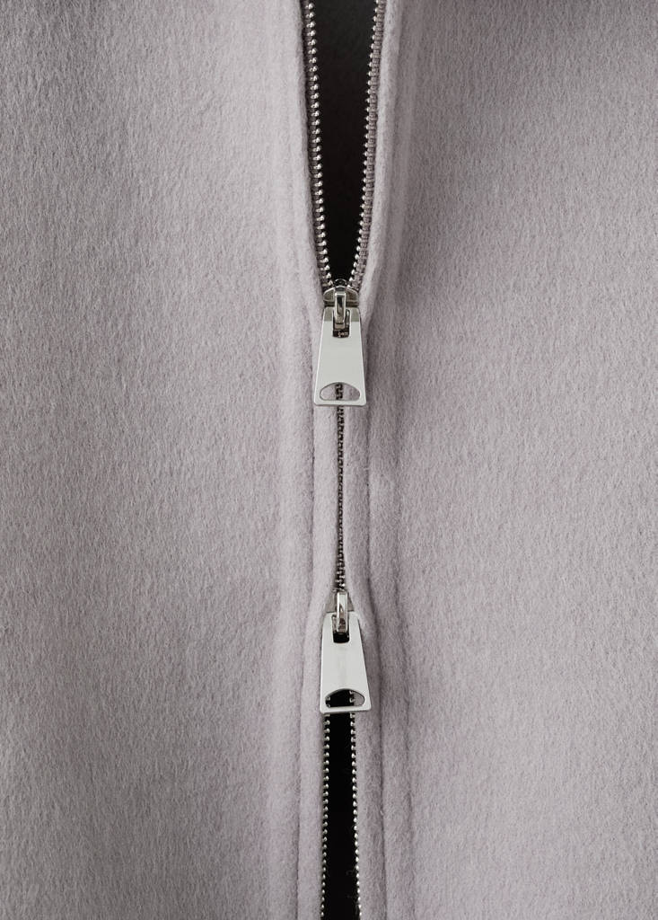 Wool funnel-neck jacket — Grey