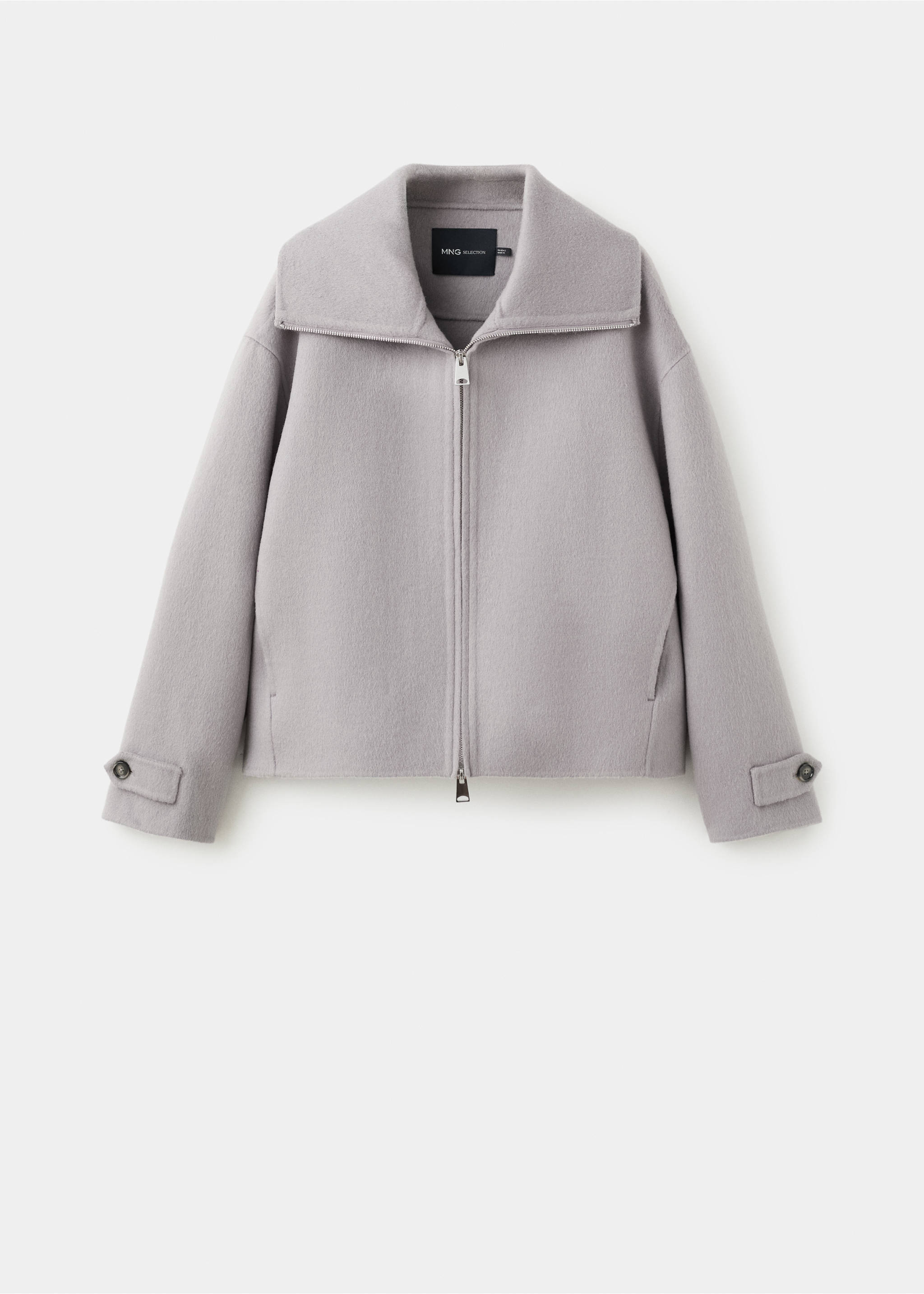 Wool funnel-neck jacket - Article without model, Grey. Ref: 27033311-00.