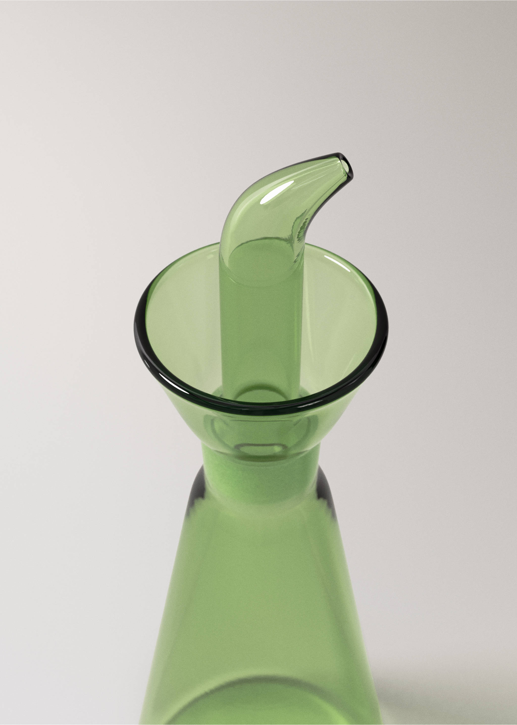 Small coloured borosilicate oil cruet - Details of the article 1, Green. Ref: 27033312-00.