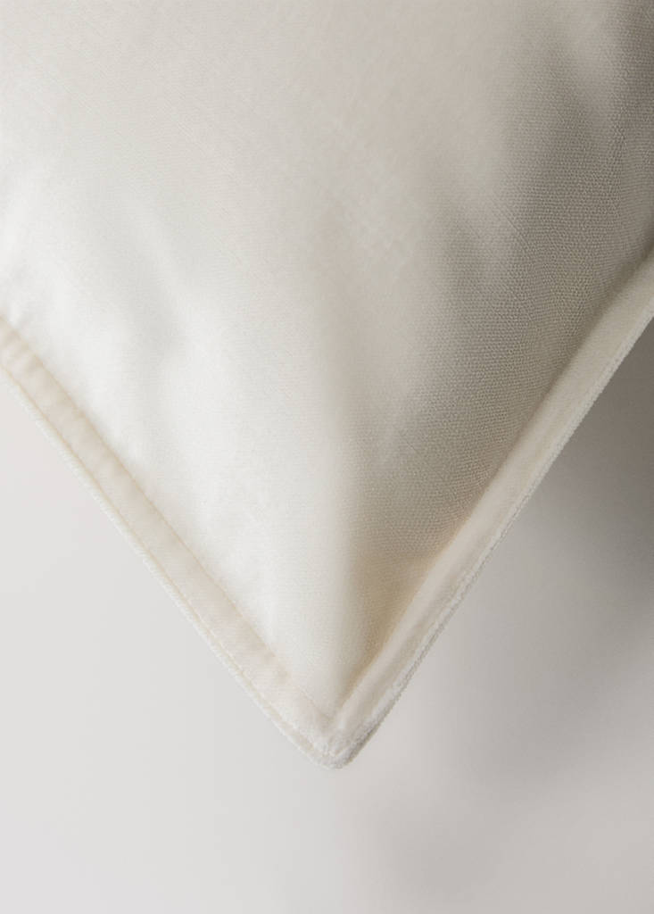 Velvet cushion cover 45x45 cm — Ecru