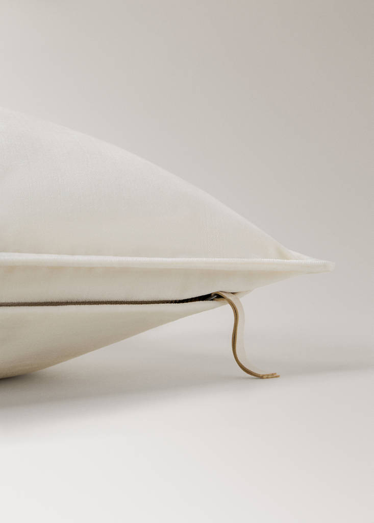 Velvet cushion cover 45x45 cm — Ecru