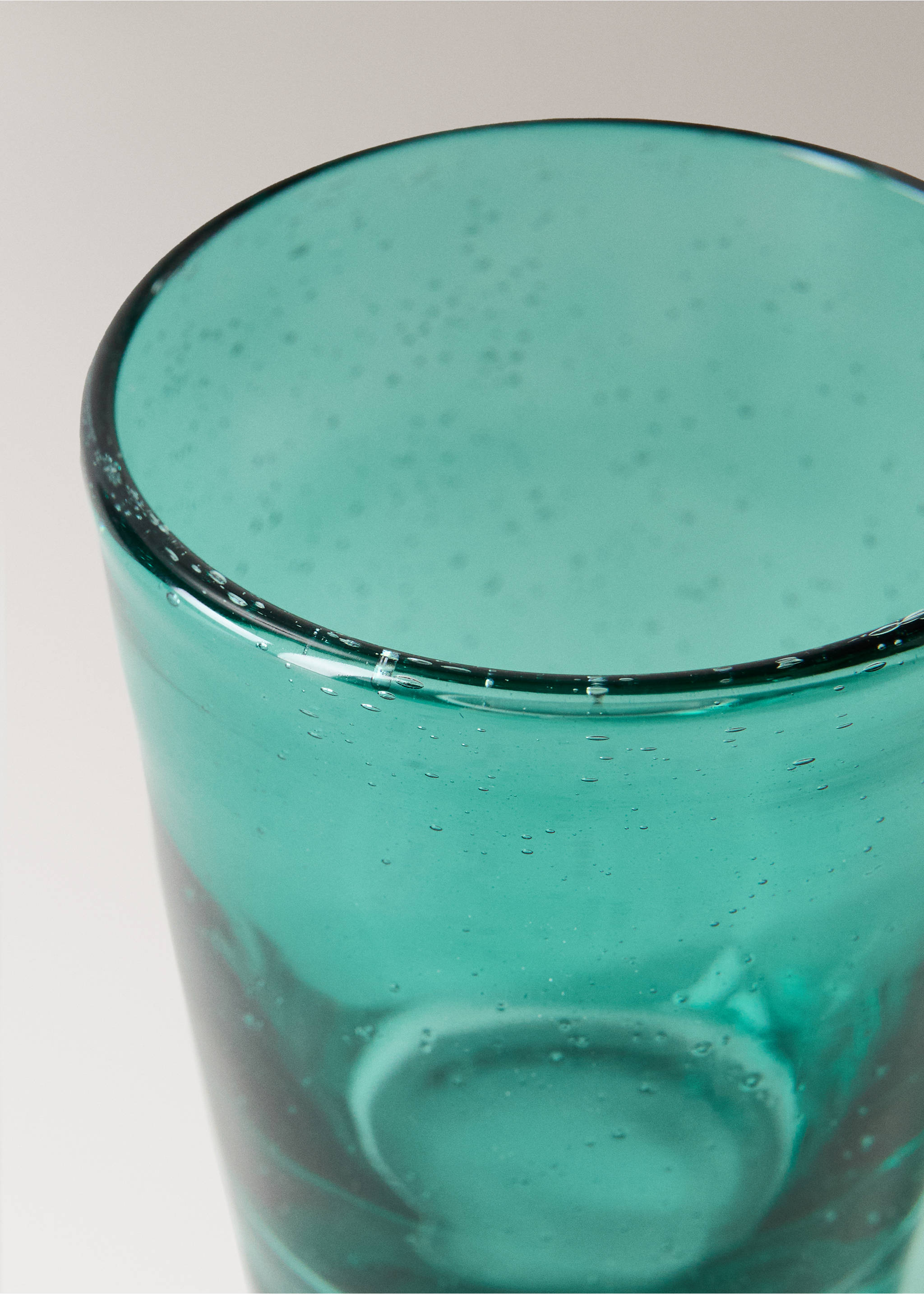 Coloured bubble glass vase - Details of the article 1, Petrol Blue. Ref: 27033314-00.