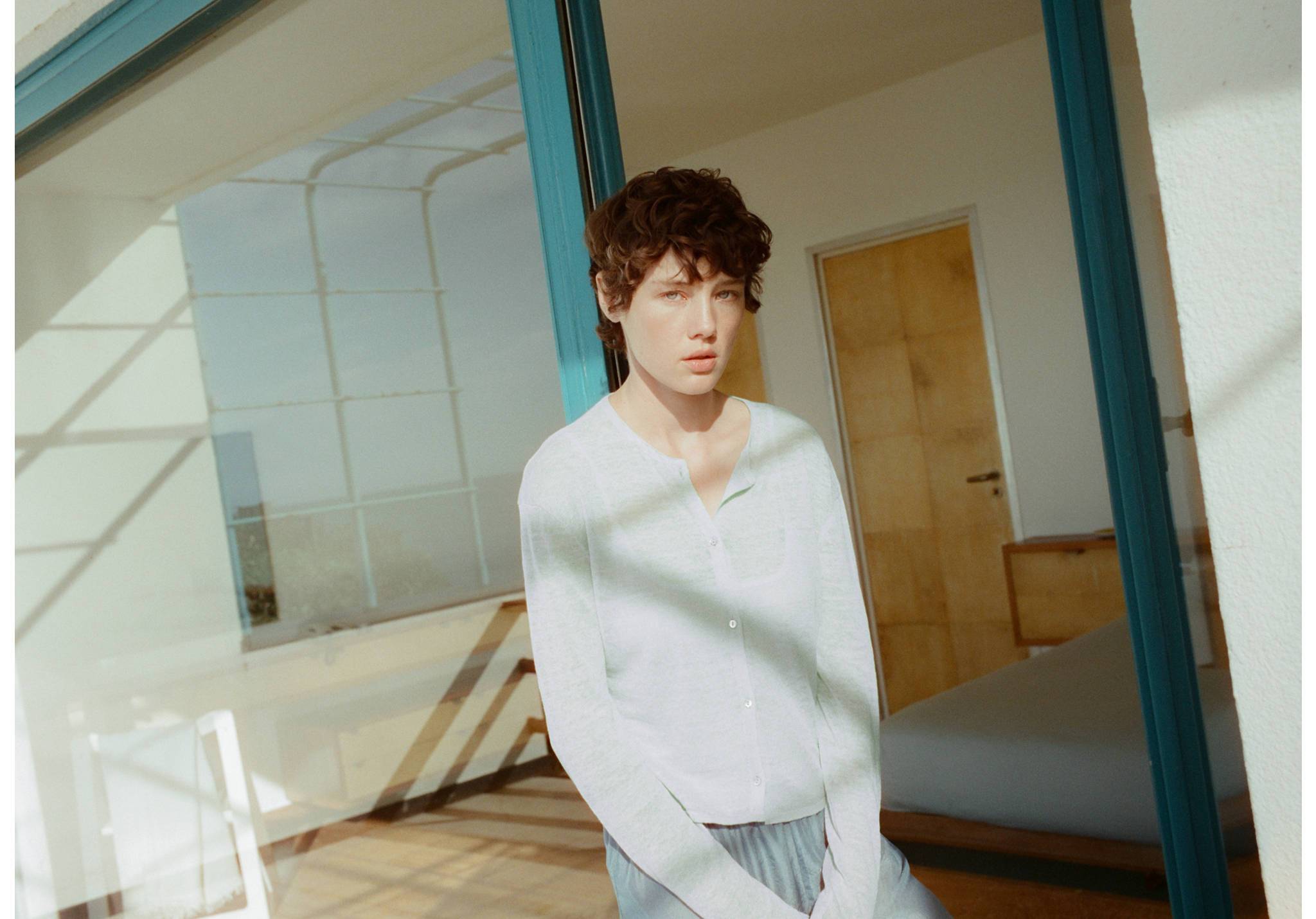 Fine knit linen cardigan - Panoramic plane