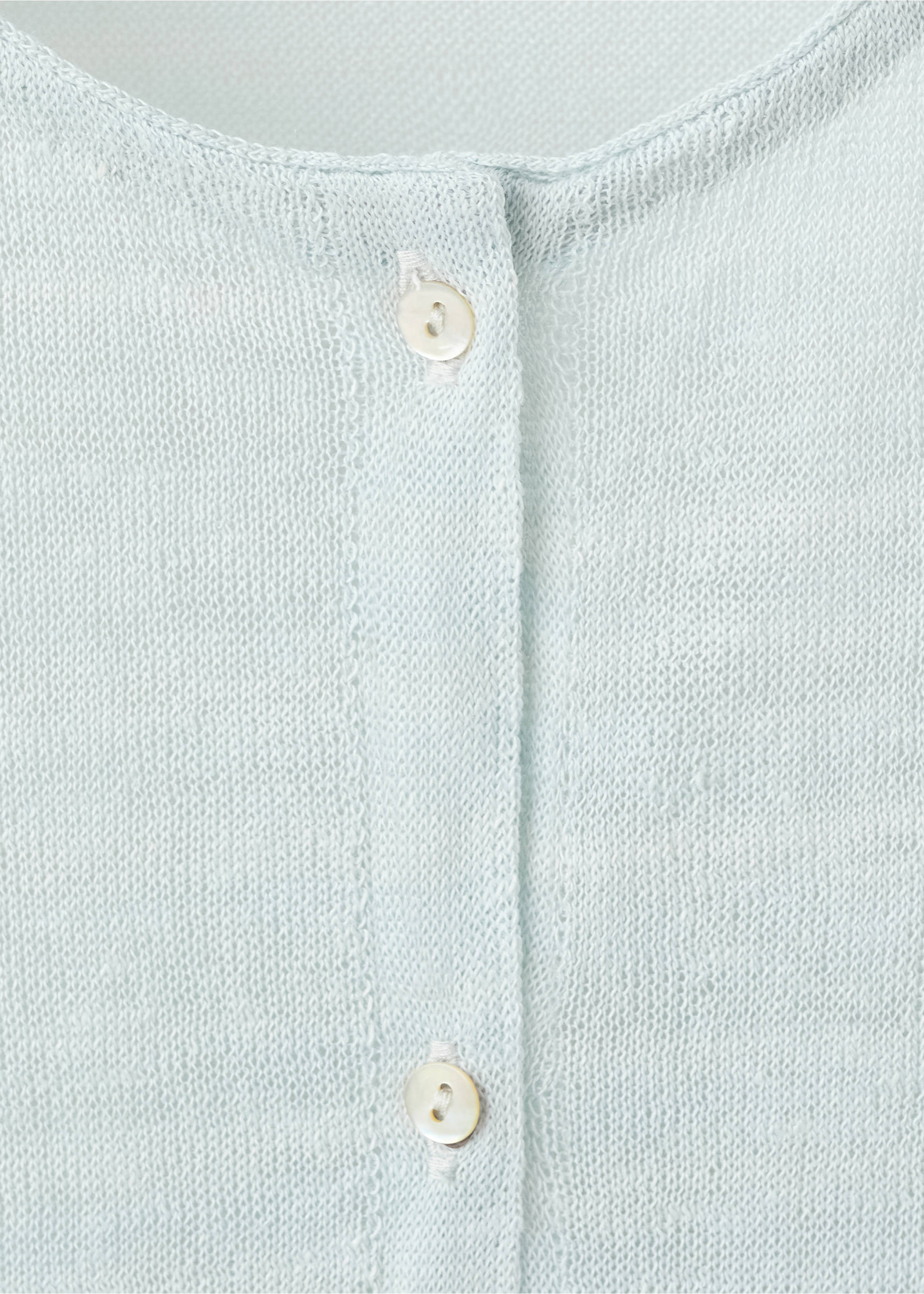Fine knit linen cardigan - Details of the article 8, Blue. Ref: 27033315-00.