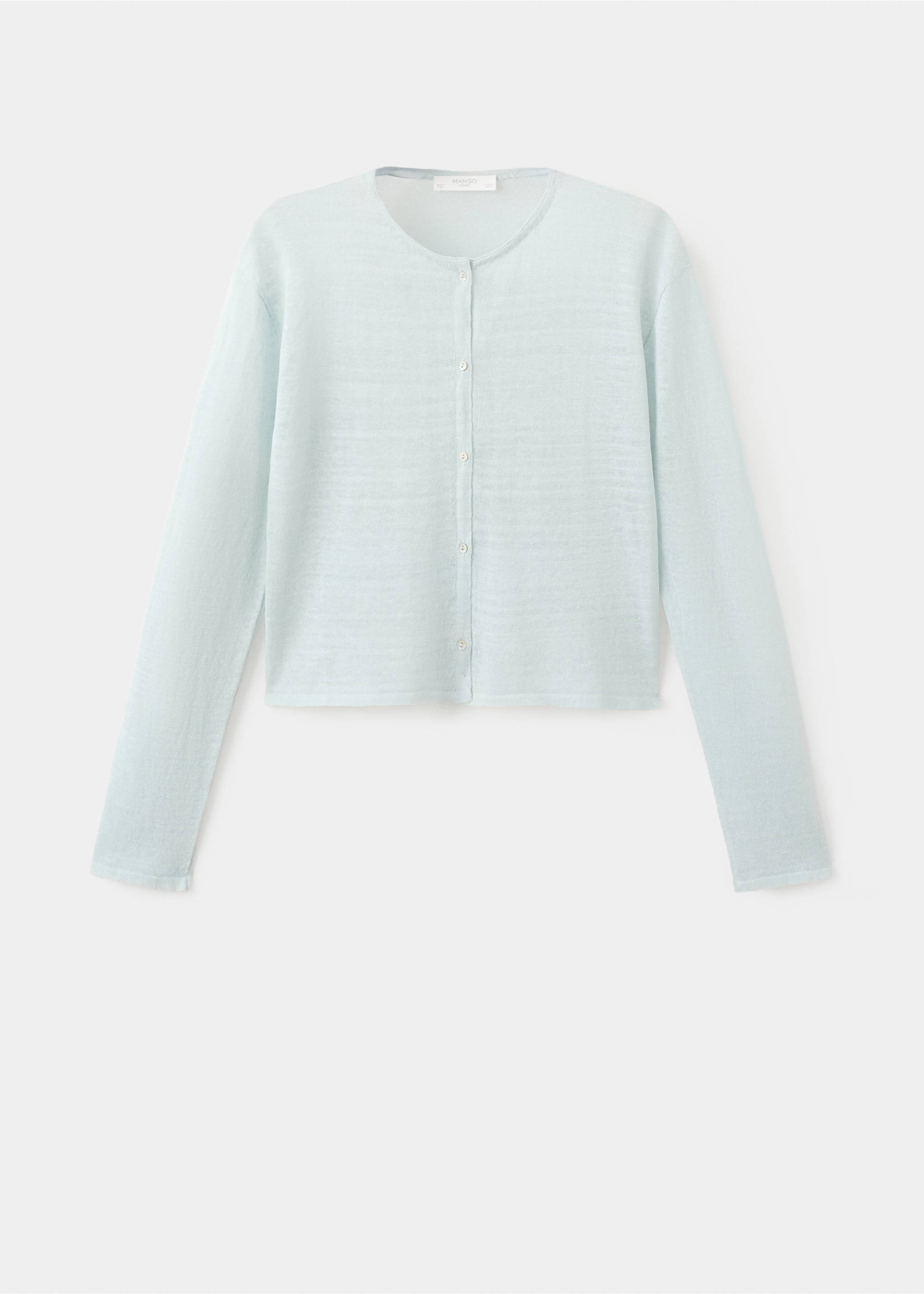Fine knit linen cardigan - Article without model, Blue. Ref: 27033315-00.