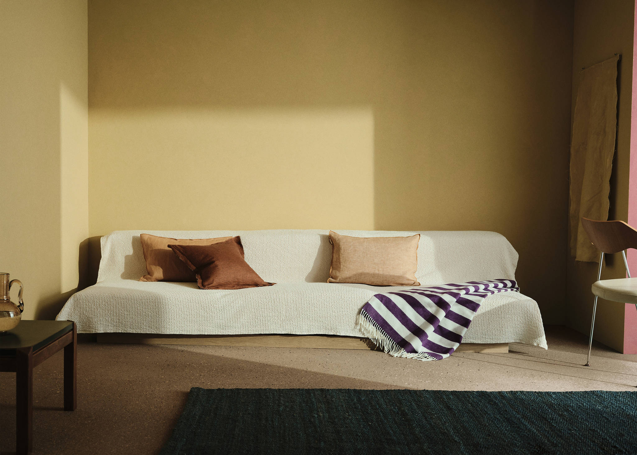 Linen cushion cover with topstitch finish 50x50 cm - Panoramic plane