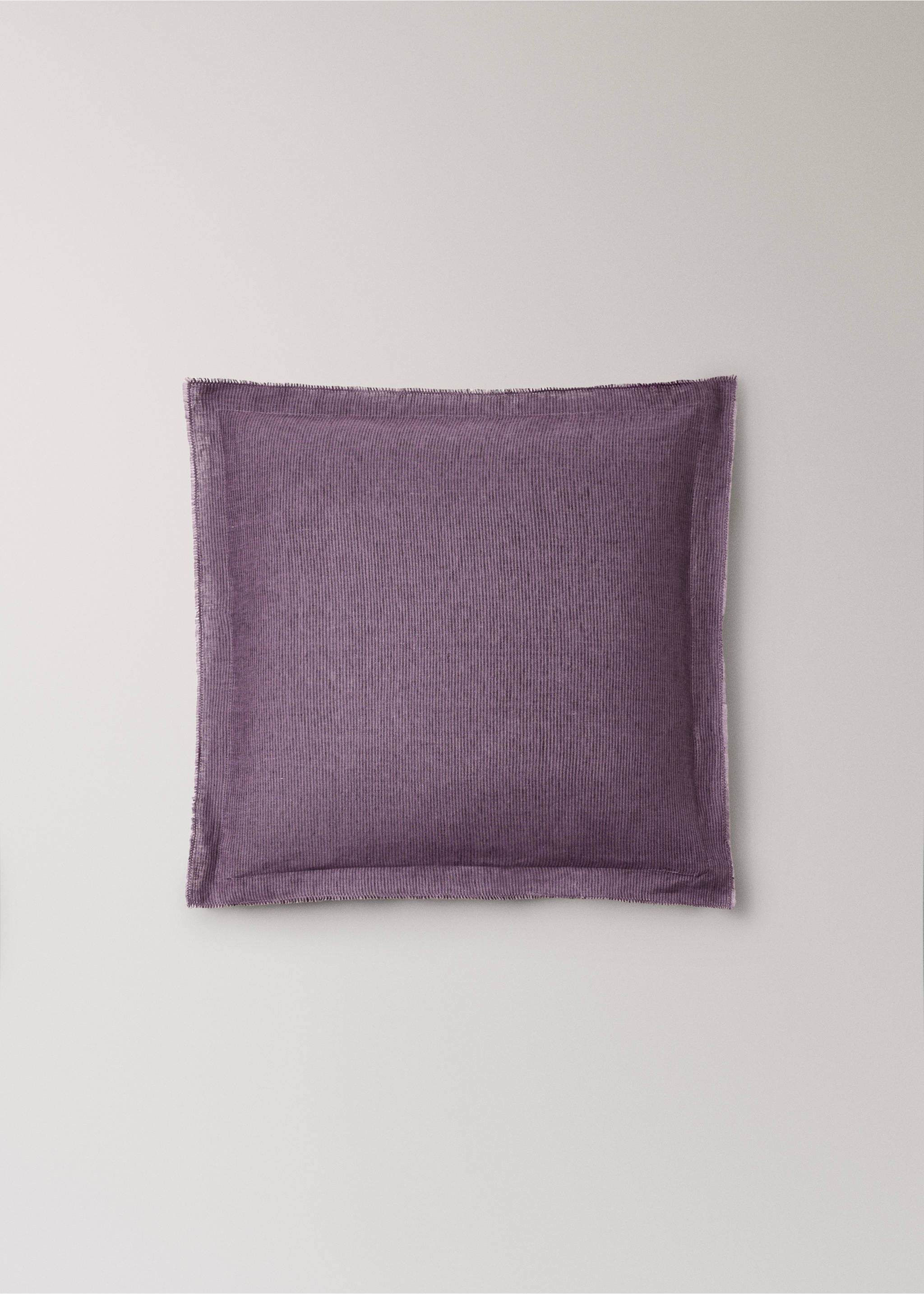 Kissenbezug aus Leinen mit Steppnaht, 50 x 50 cm - Artikel ohne Model, Lila. Ref: 27033317-00.